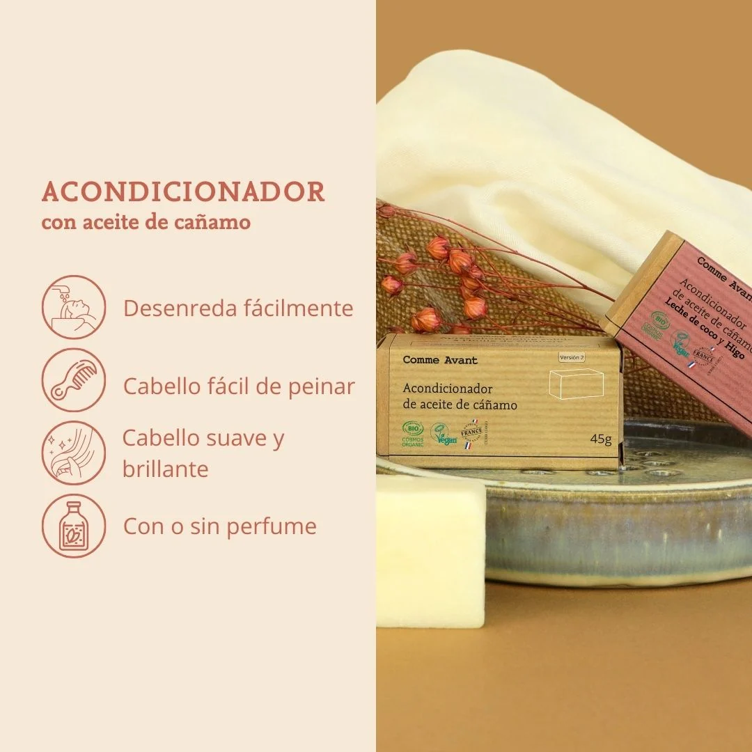 Acondicionador sólido con aceite de cáñamo Higo y Leche de Coco Comme Avant 45 g - Image 3