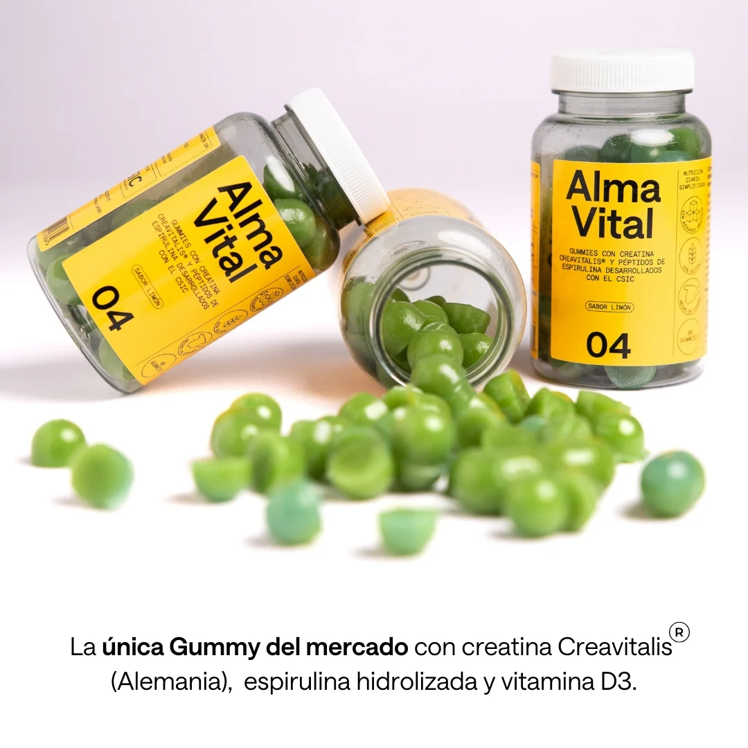 Alma® Creatina Gominolas Alma Vital Creavitalis® Con Vitamina D3 Y Espirulina |120 Gominolas 99,9% Pureza Y Sabor Limón - Image 4