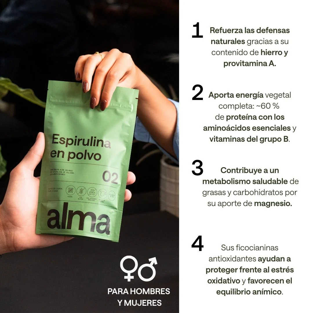 Alma® Espirulina En Polvo 116 G | 100% Pura (ingrediente Único) | Vegana, Sin Gluten Y Sin Azúcares Añadidos - Image 4