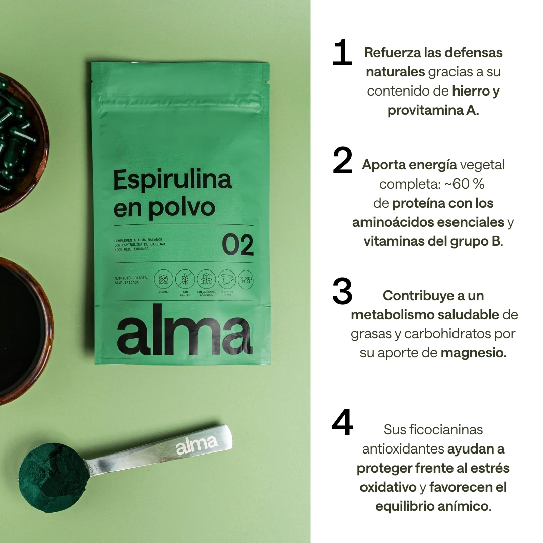 Alma® Espirulina En Polvo 116 G | 100% Pura (ingrediente Único) | Vegana, Sin Gluten Y Sin Azúcares Añadidos - Image 5