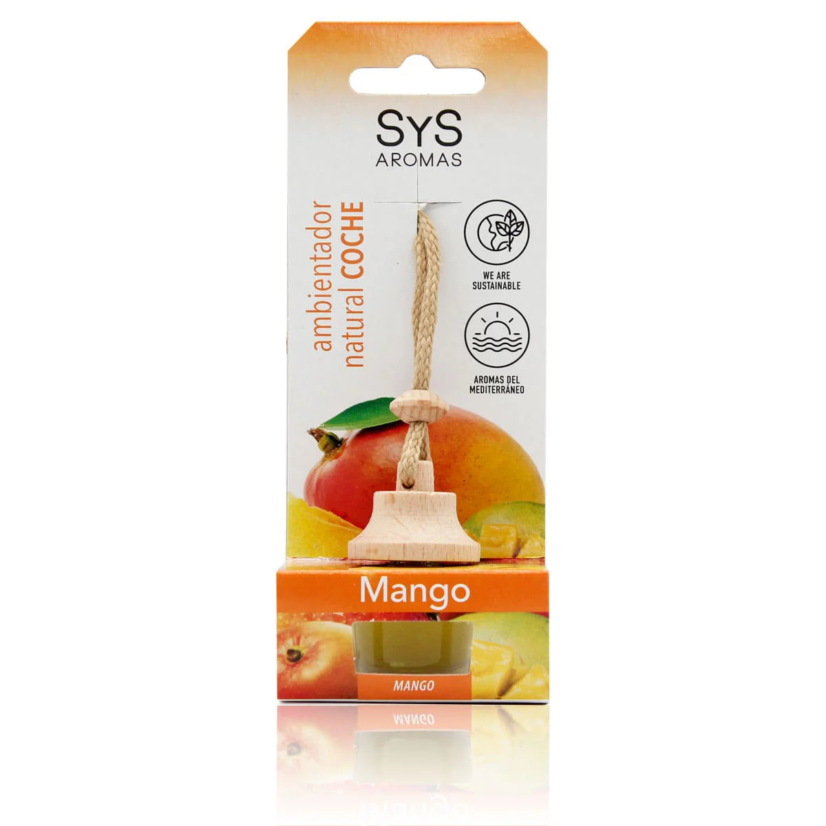 Ambientador Coche Mango SYS Aromas Style 7 ml | Aroma Tropical Afrutado | Frescor Duradero | Ambiente Energizante