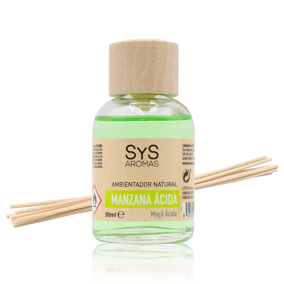 Ambientador Mikado Manzana Ácida 50 Ml | Aroma Fresco Y Frutal | Difusor Varillas | Ambiente Energizante