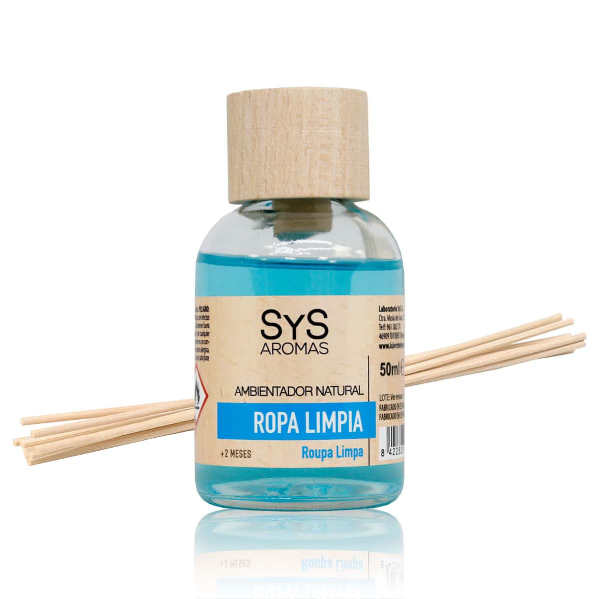 Ambientador Mikado Ropa Limpia 50 ml | Aroma Fresco y Suave | Difusor Varillas | Sensación Limpieza