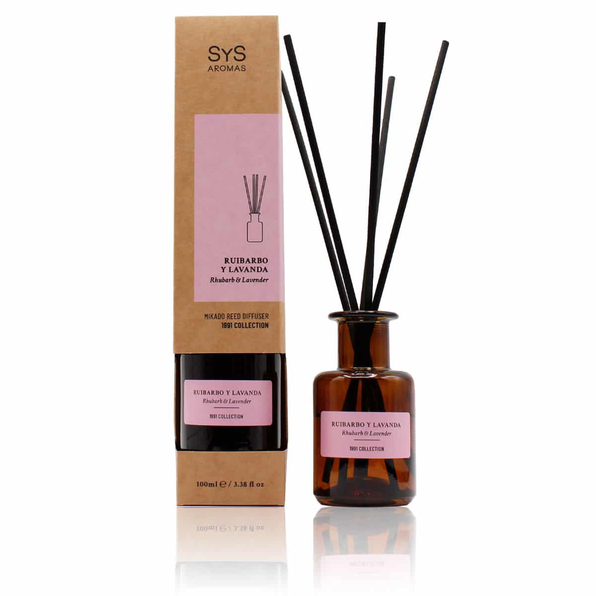 Ambientador Mikado Ruibarbo y Lavanda 1991 100 ml | Difusor de Varillas | Fragancia Fresca y Relajante | Hogar