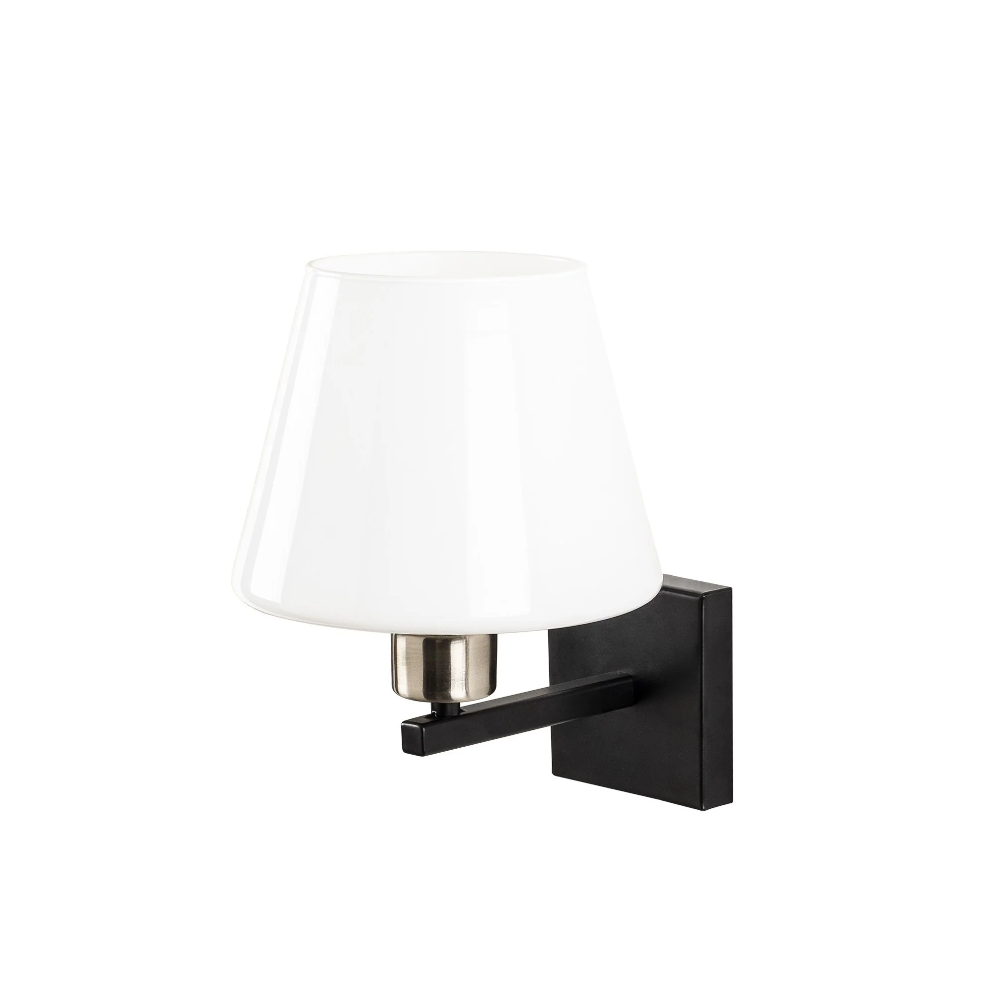 Aplique De Pared, Metal , Negro nickel blanco, 22x25x25, Casquillo E 27 Max 40 W