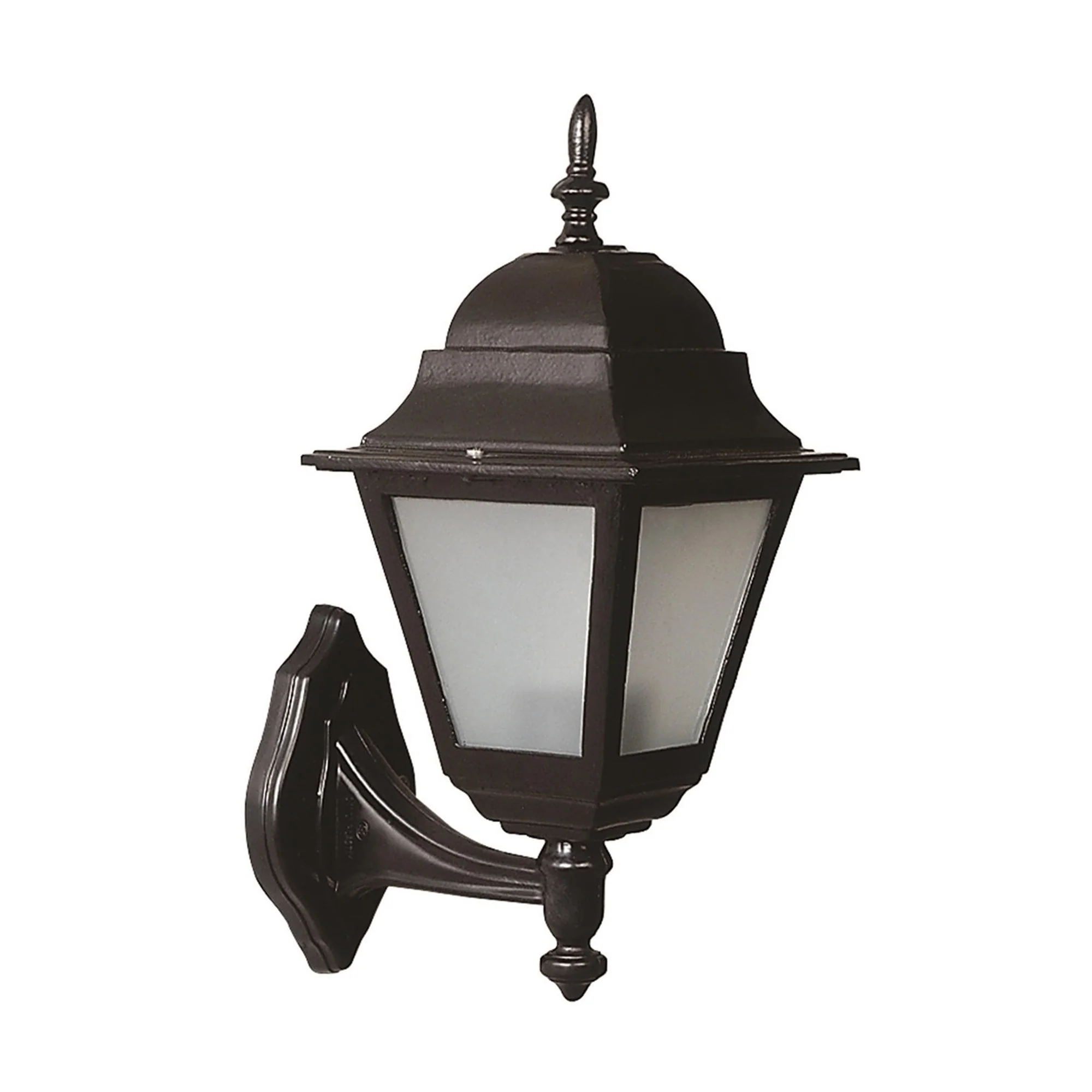 Aplique De Pared Para Exterior, Abs , Negro, 25x18x36, Casquillo E 27 Max 60 W