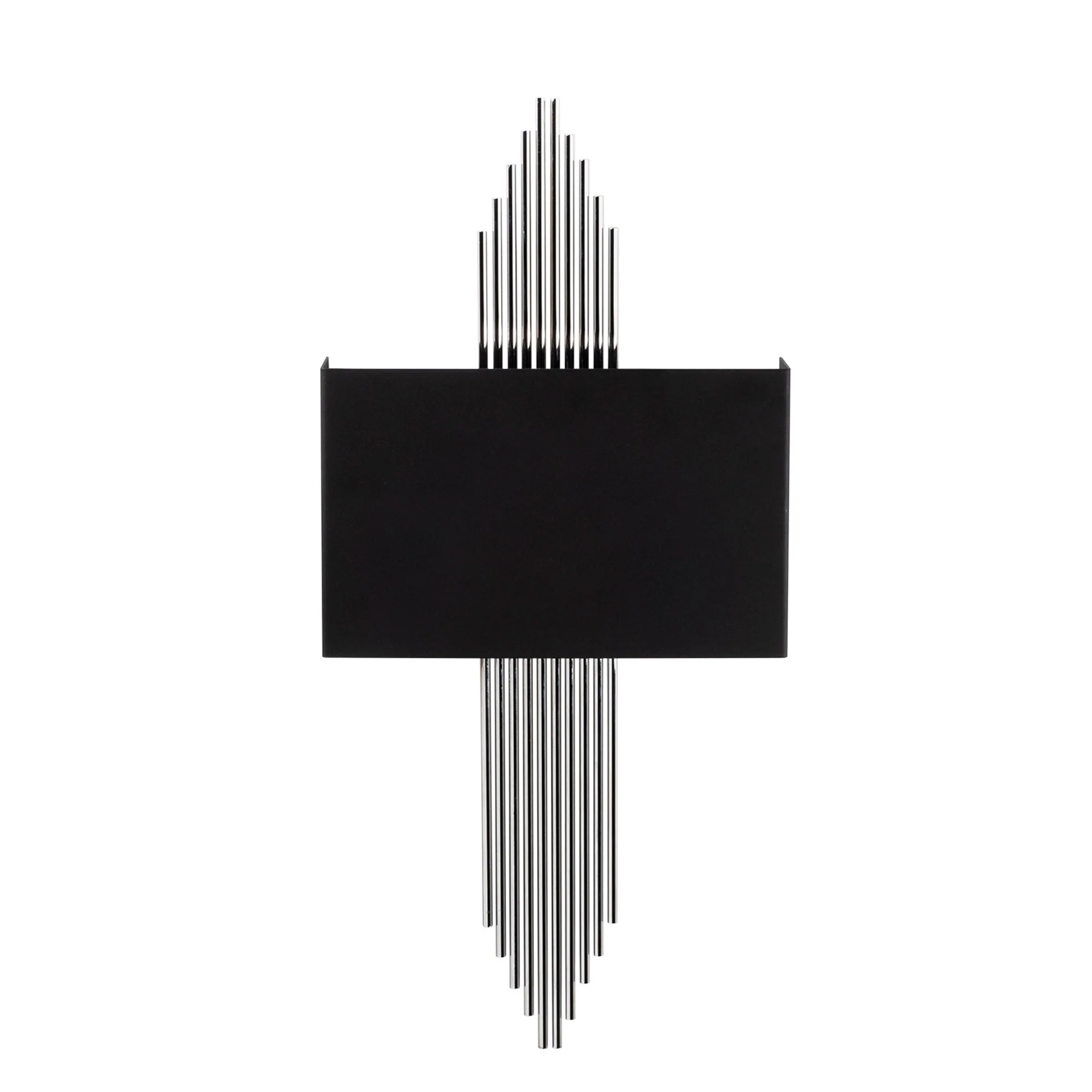 Aplique De Pared Recto, Metal , Negro plata, 75x10x22, Casquillo E 27 Max 40 W
