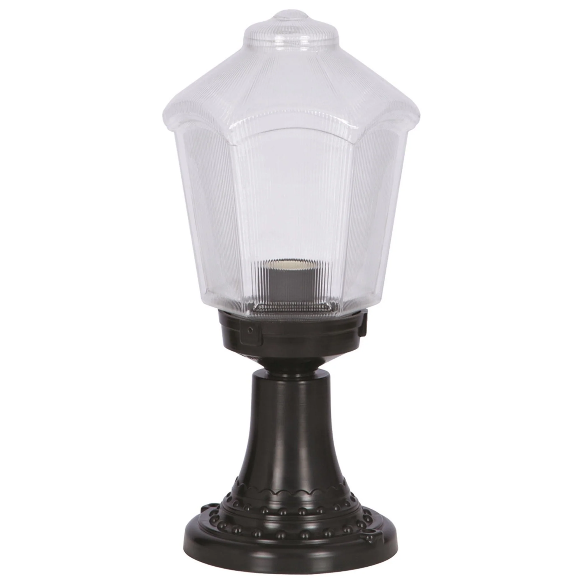 Aplique De Suelo Faro Para Exterior, Abs , Negro, 20x20x45, Casquillo E 27 Max 60 W