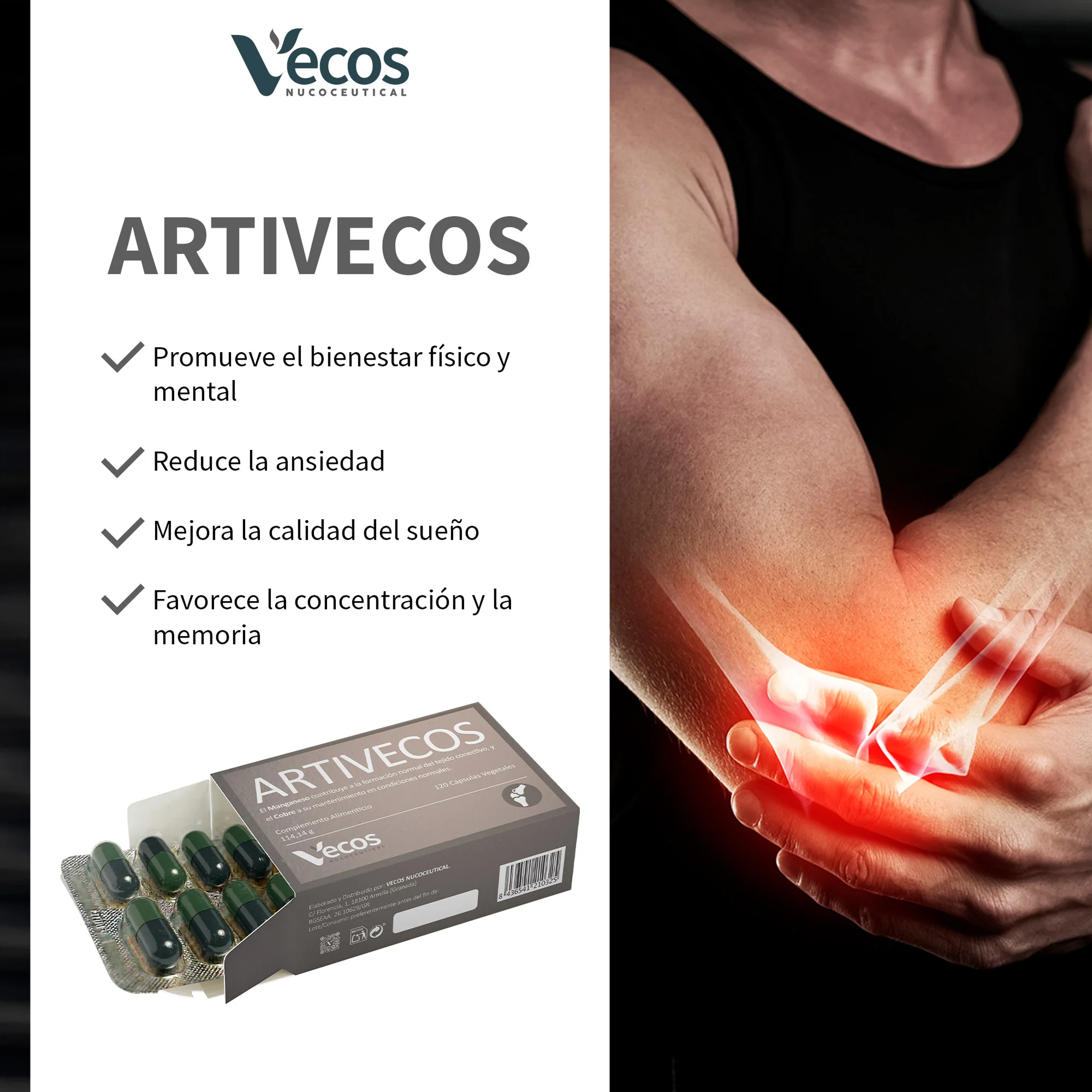 Artivecos Vecos 120 Cápsulas | Cuidado Articular Y Movilidad | Con Glucosamina, Condroitina Y Msm - Image 4