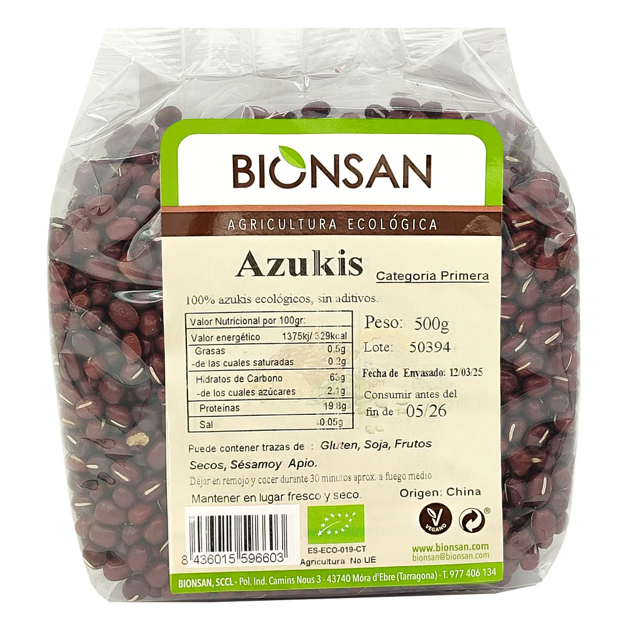 Azukis En Grano Ecológicos 500gr