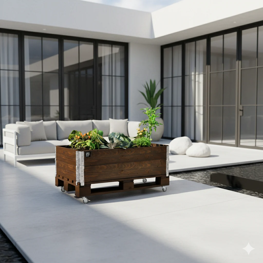 Bancal De Cultivo De Madera De Pino Color Nogal Urban Green Club - 120x80x50 Cm 400 L - Image 2