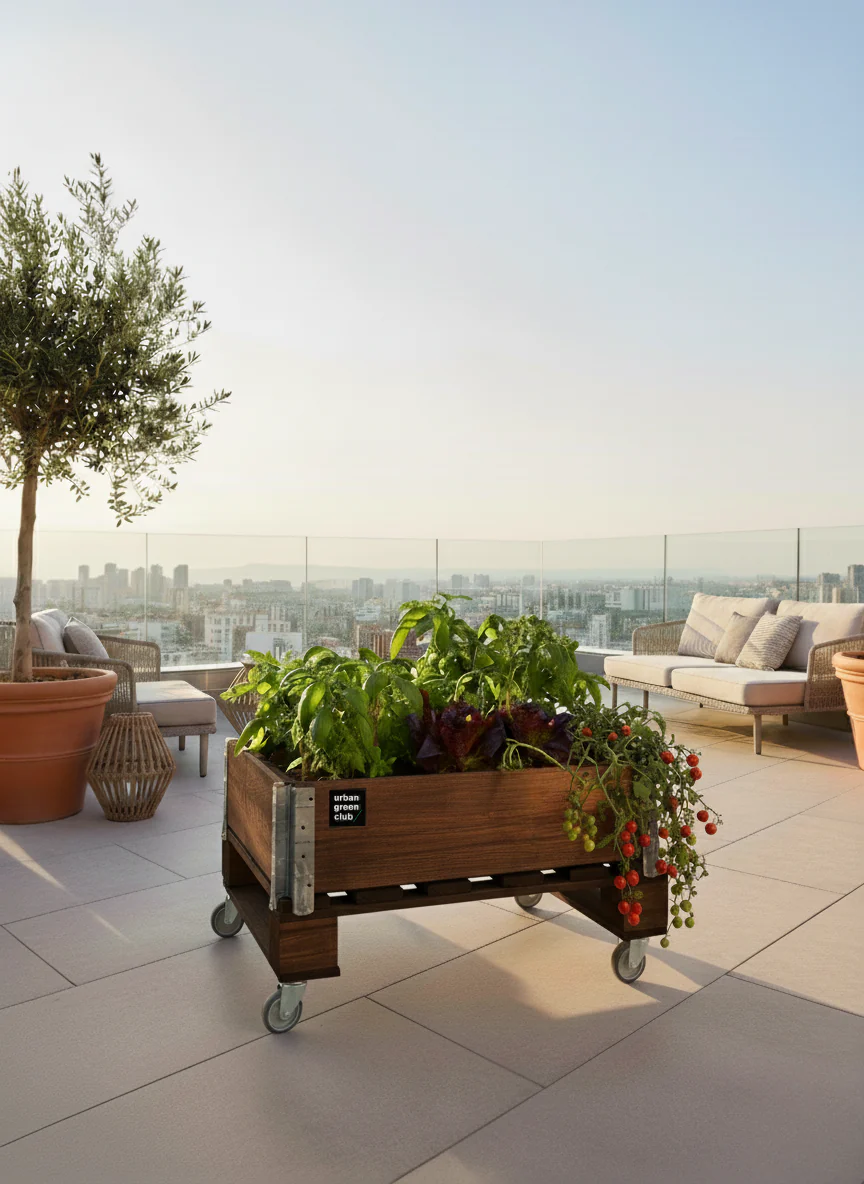 Bancal De Cultivo Mini De Madera De Pino Color Nogal Urban Green Club - 80x60x40 Cm 100 L - Image 3