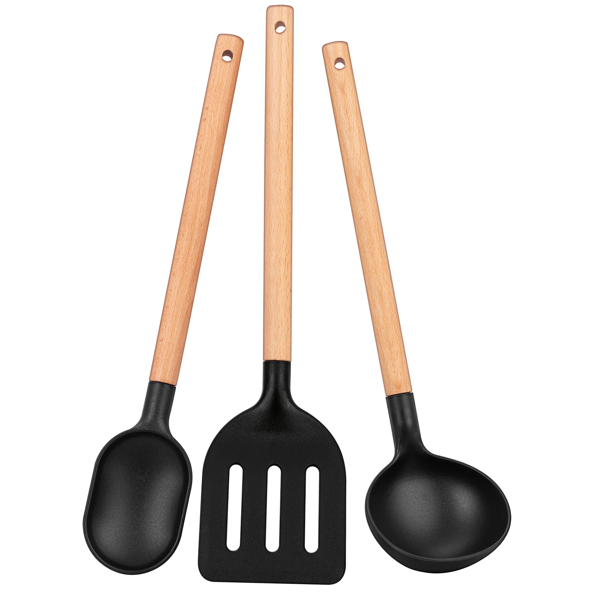 Batería Cocina Inducción Aluminio Fundido Antiadherente Sin Pfoa Set Cazuelas Sartén Utensilios Smile Mgk-23 Negro - Image 6