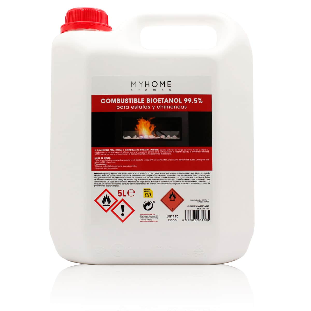 Bioetanol Origen Vegetal 5 Litros | Combustible Para Chimeneas Bioetanol | Combustión Limpia | My Home
