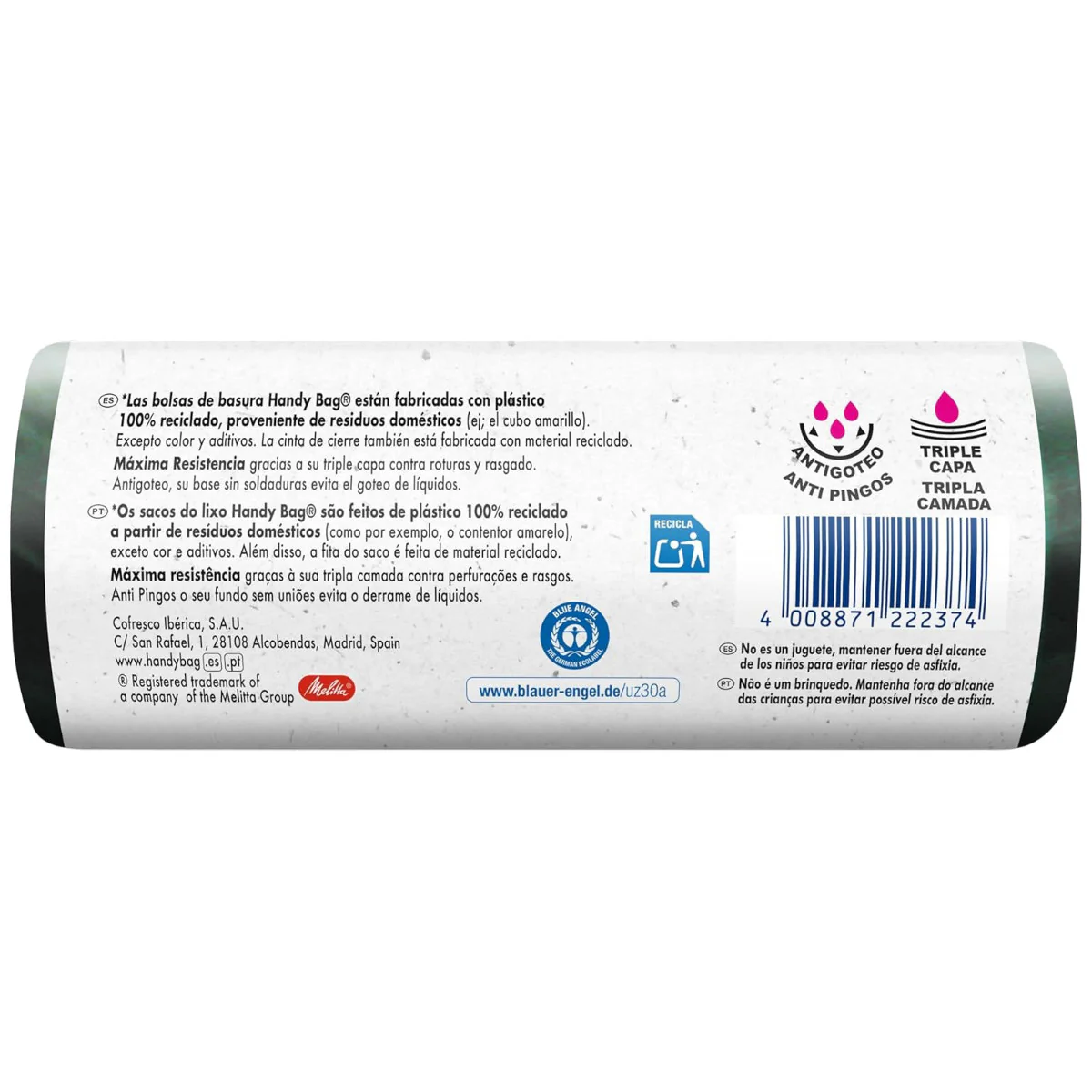 Bolsas basura Resistente y Eco 50L Handy Bag 8 uds 100% recicladas - Image 2