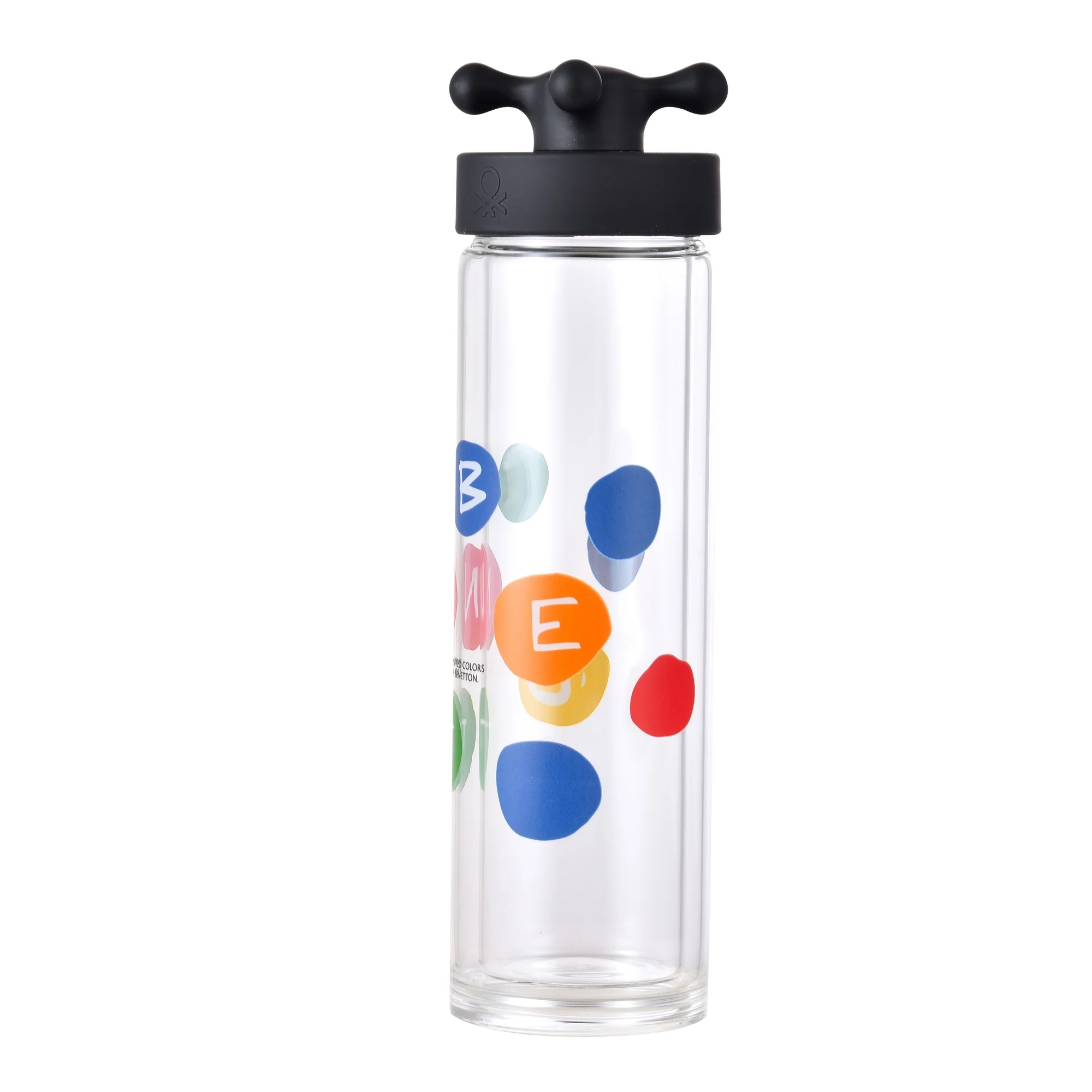 Botella De Agua De Doble Pared 350ml Borosilicato Black & White Be
