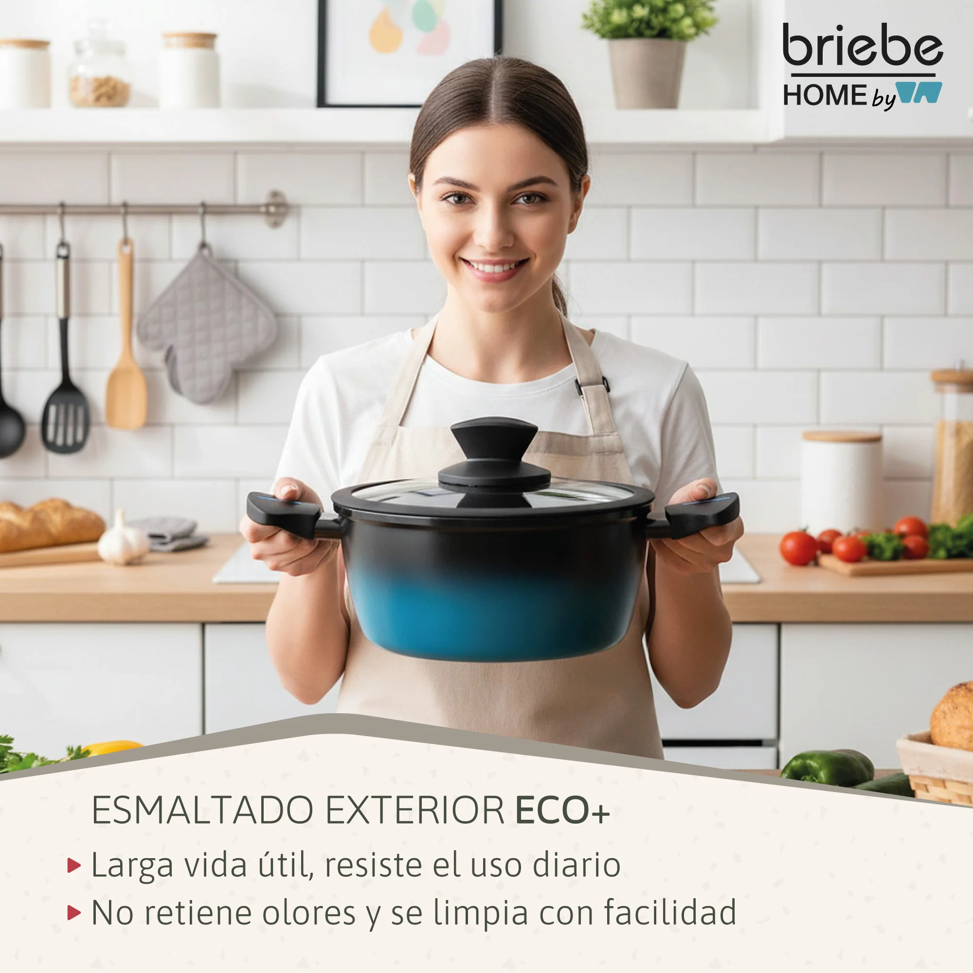 Briebe Batería Cocina Inducción Acero Forjado 9 Piezas Antiadherente Sin Pfoa, Fabricada En España, Mare, Azul - Image 5