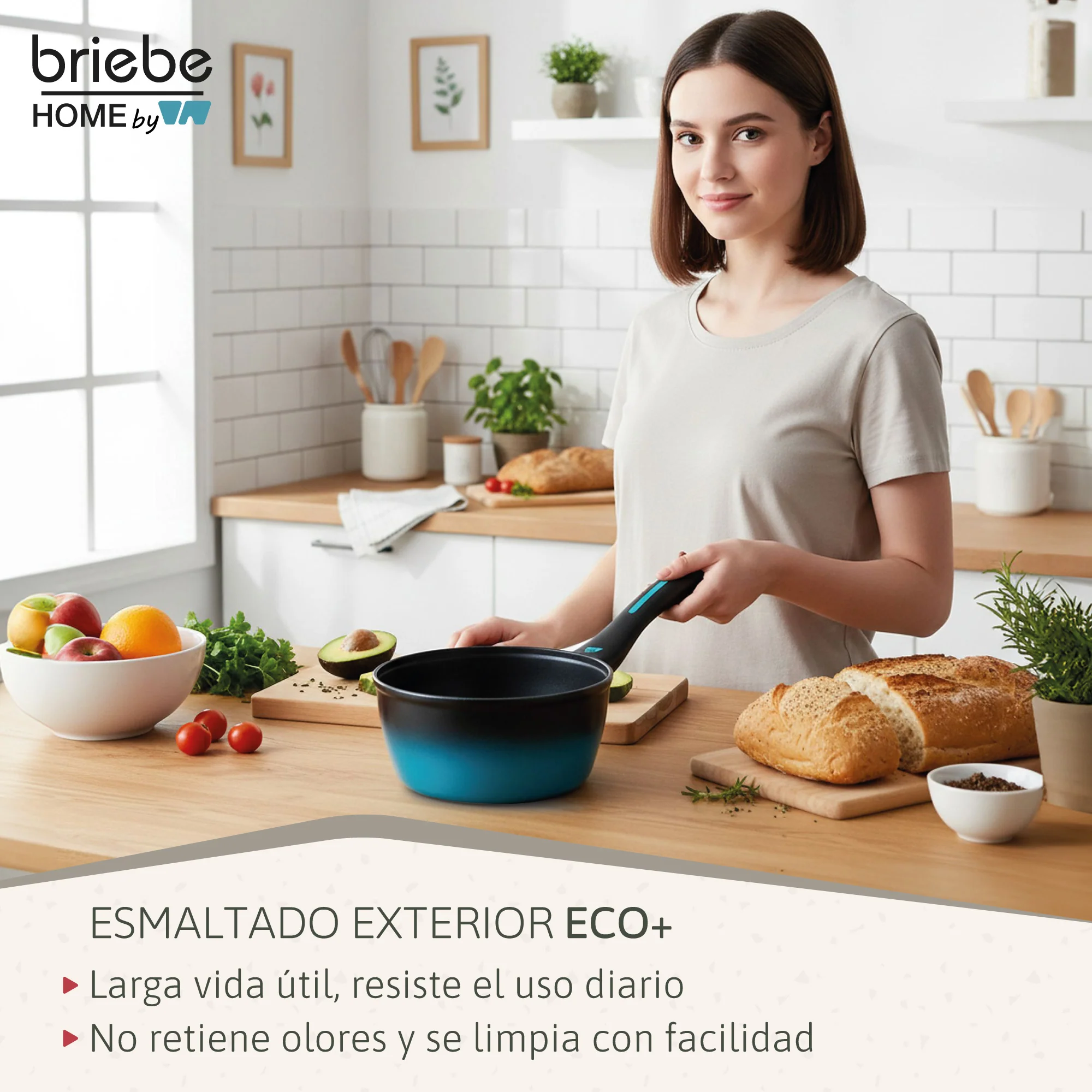 Briebe Cazo Inducción Acero Forjado 16cm Antiadherente Sin Pfoa, Todas Cocinas Fabricada En España, Mare, Azul - Image 5