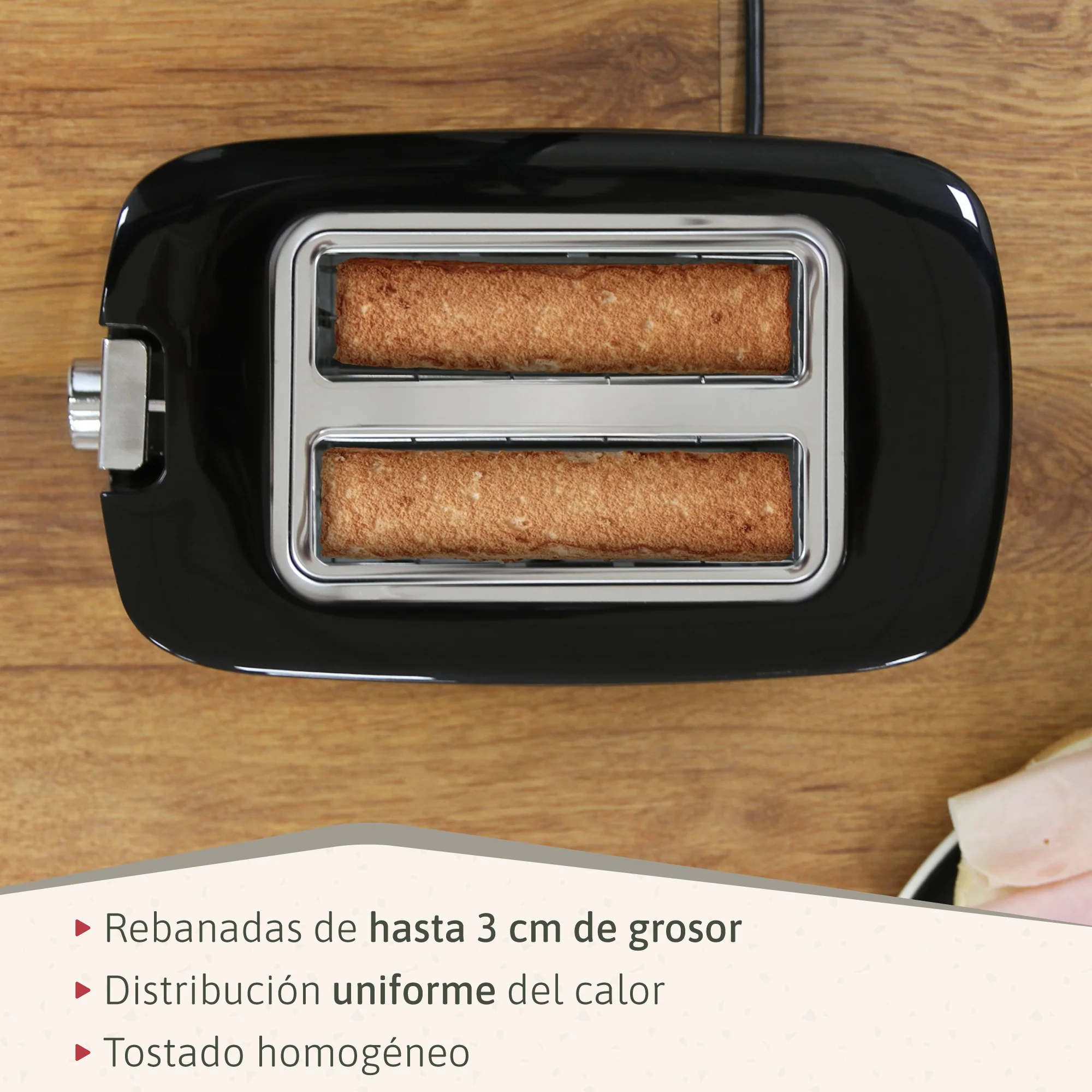 Briebe Elegance Set Tostadora Pan Ranura Ancha 2 Rebanadas + Hervidor Agua Eléctrico 1,7l Inalámbrico, Skt1170blk,negro - Image 5