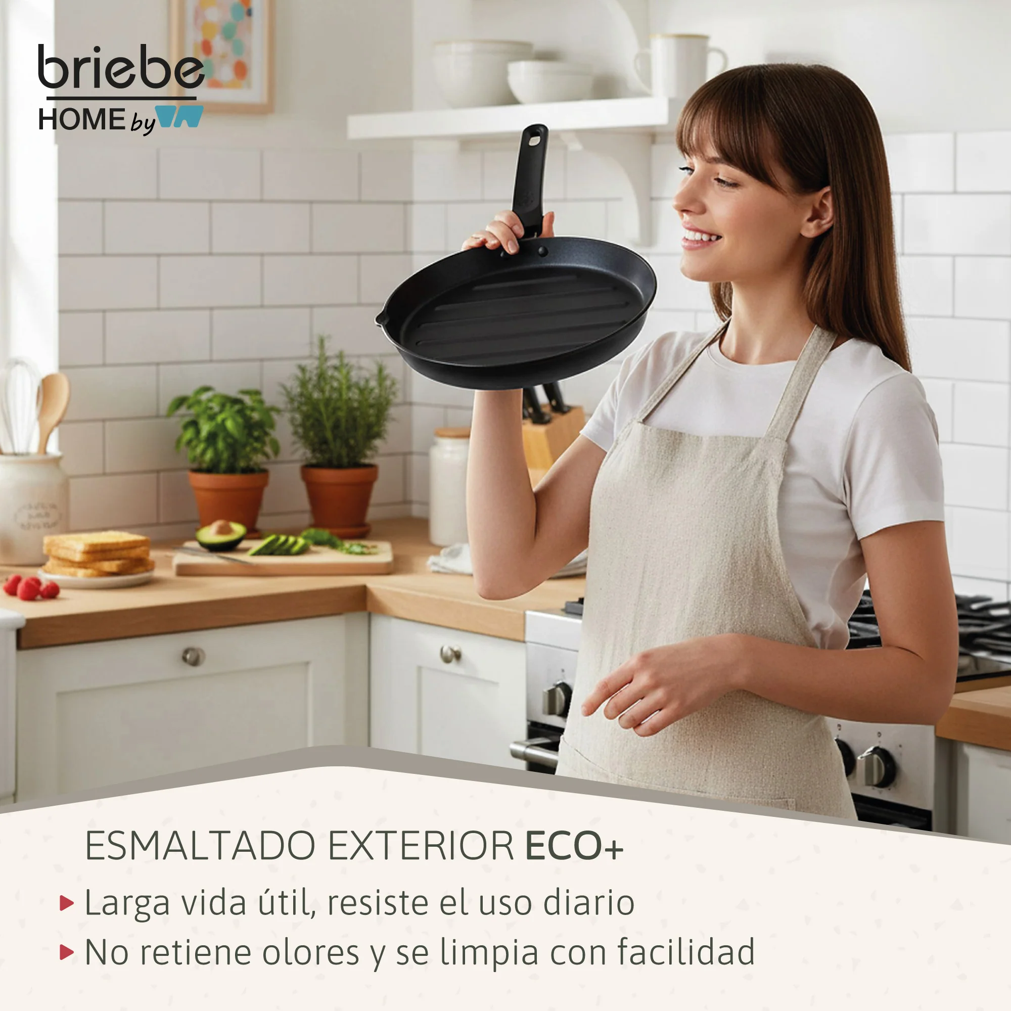 Briebe Grill Asador Sartén Inducción Acero Forjado 28cm Antiadherente Sin Pfoa, Fabricada En España, Mare, Azul - Image 5