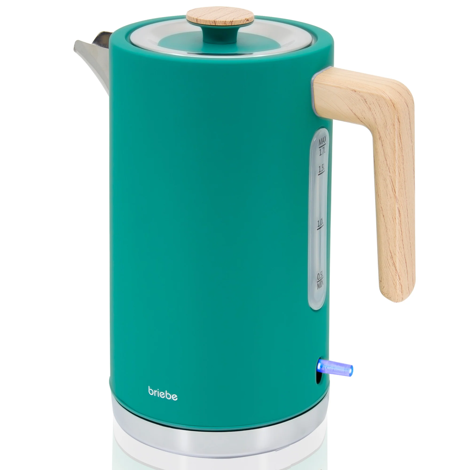 Briebe Nordic Hervidor Agua Eléctrico 1,7l Inalámbrico Ebullición Rápida, Libre De Bpa, Base De 360°, Kt1165gre, Verde