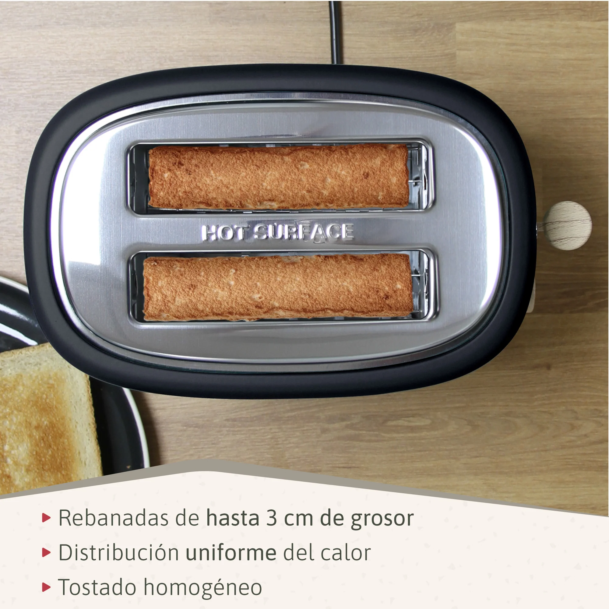 Briebe Nordic Set Tostadora Pan Ranura Ancha 2 Rebanadas + Hervidor Agua Eléctrico 1,7l Inalámbrico, Skt1167blk, Negro - Image 5