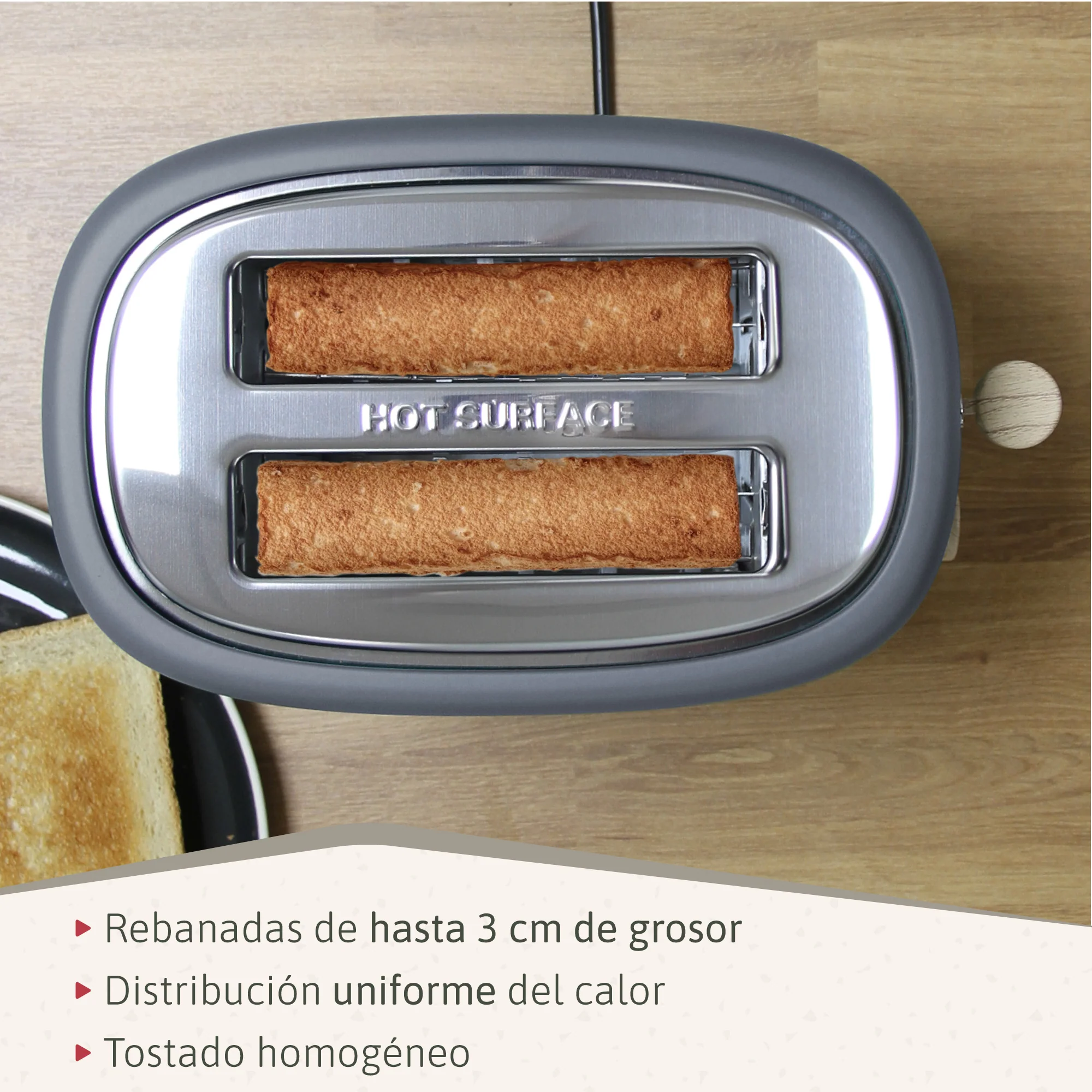 Briebe Nordic Set Tostadora Pan Ranura Ancha 2 Rebanadas + Tetera 2,3l Acero Inox, Inducción Libre Bpa, Skt1177gry, Gris - Image 5