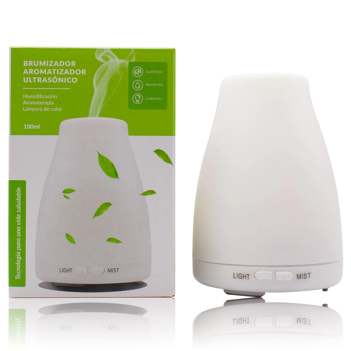 Brumizador Ultrasónico 100 ml SYS Aromas | Humidificador Compacto | Difusor Aromaterapia | Luz Led