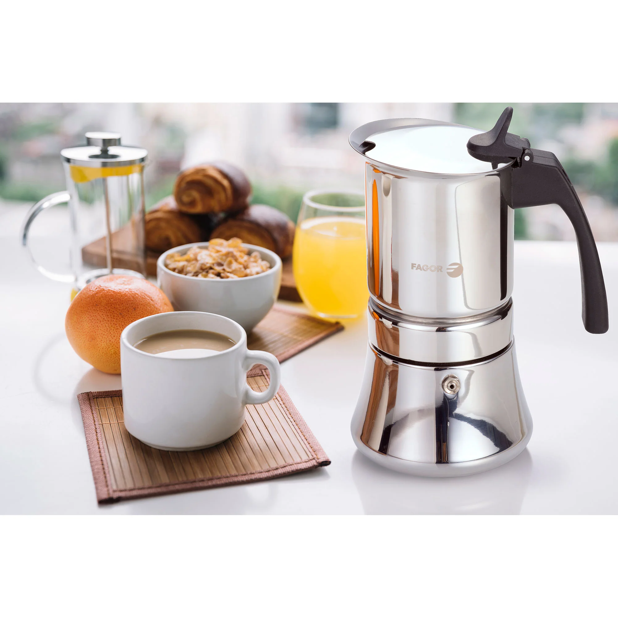 Cafetera Inox Etnica 10 Tazas Acero Inoxidable 18/10 Fagor - Image 2