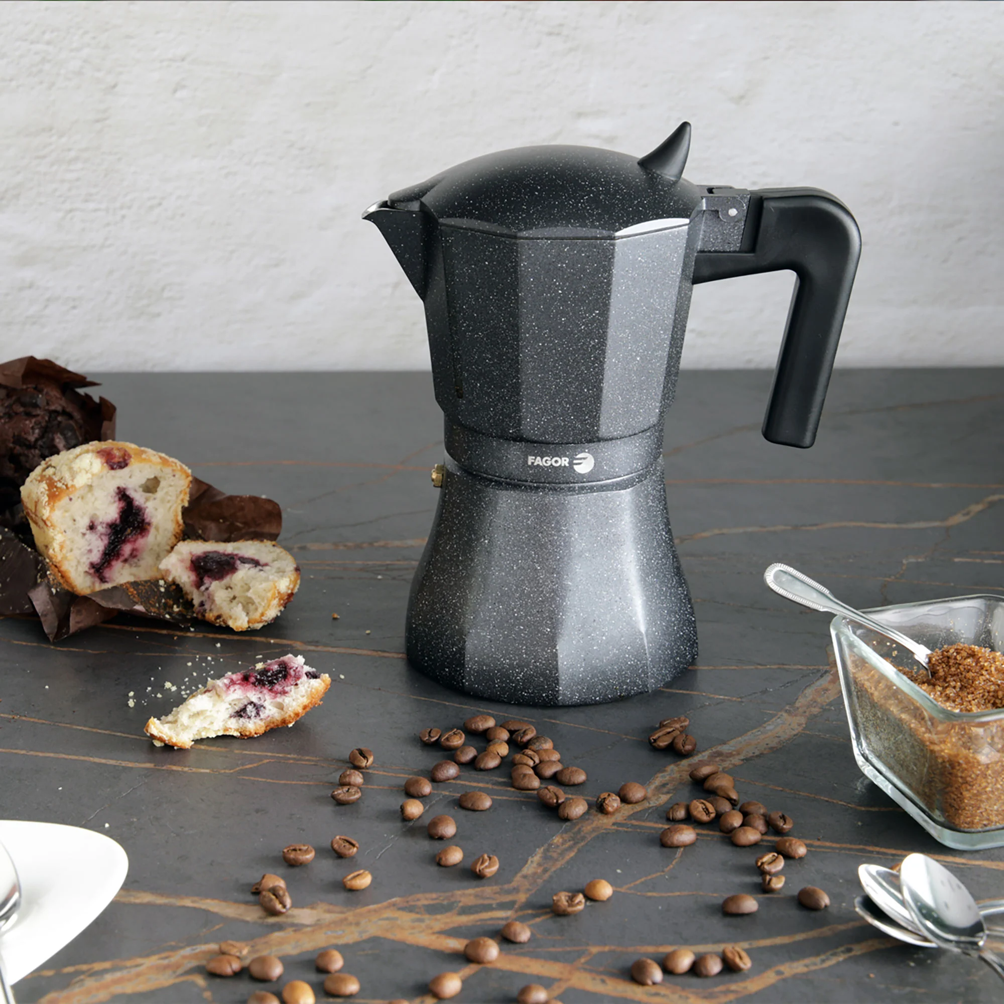 Cafetera Italiana Aluminio 9 Tazas Café, Junta Silicona, Vitrocerámica, Gas, Eléctrica Fagor 81cffgati09 Negro - Image 4