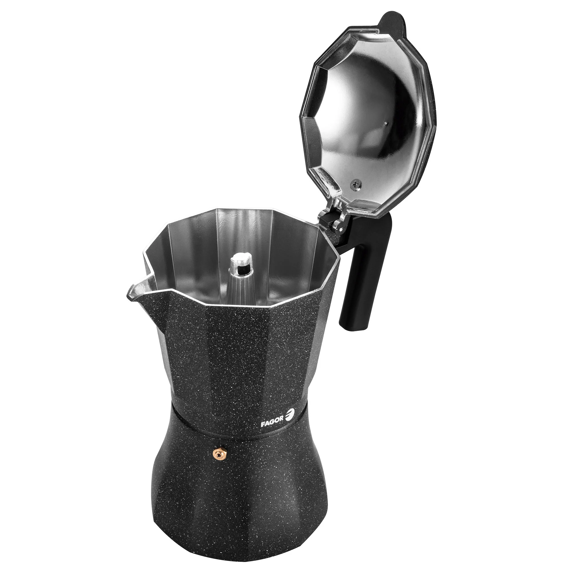 Cafetera Italiana Aluminio 9 Tazas Café, Junta Silicona, Vitrocerámica, Gas, Eléctrica Fagor 81cffgati09 Negro - Image 5