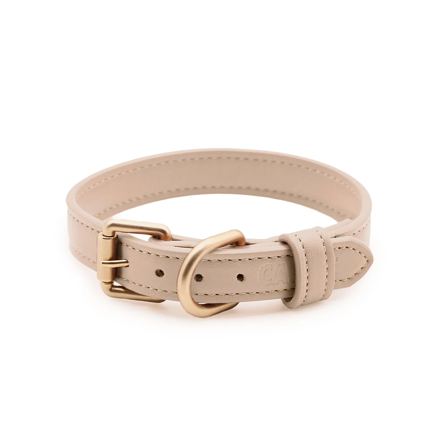 Cafide Collar De Cuero Vegano Beige. Modelo Jala.