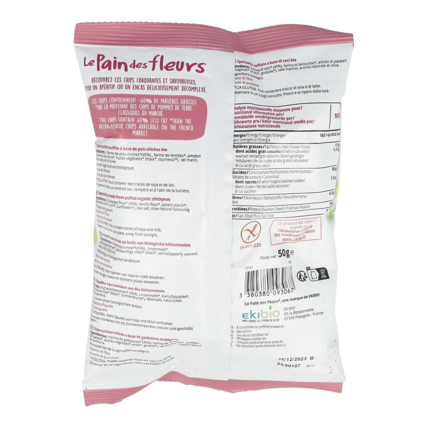 Chips de Garbanzos Le Pain des Fleurs 50 g - Image 2