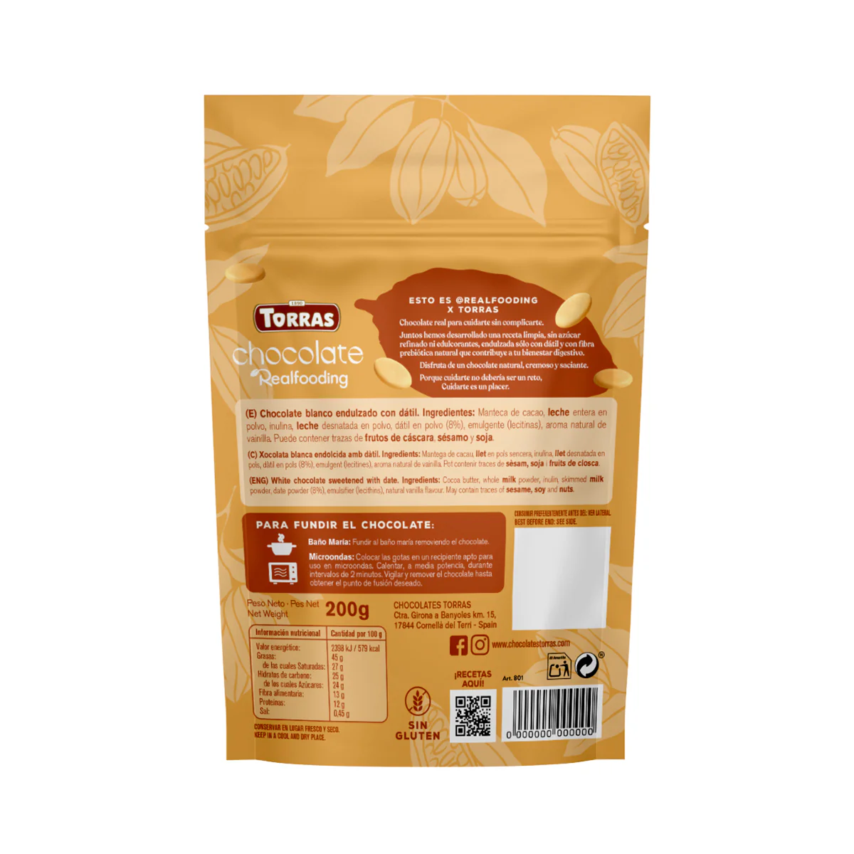 Cobertura gotas blanca Realfooding 200g - Image 2