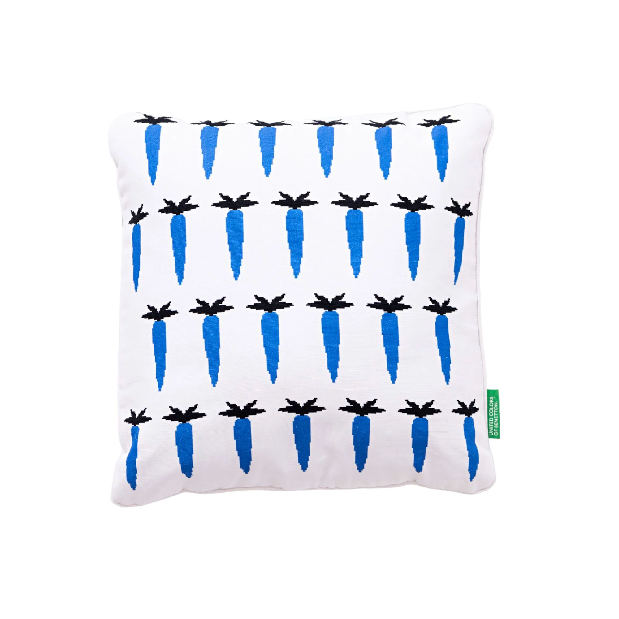Cojin 40x40cm Relleno 300gr Poliester 100% Algodon Canvas 300gsm Zanahoria Azul Benetton