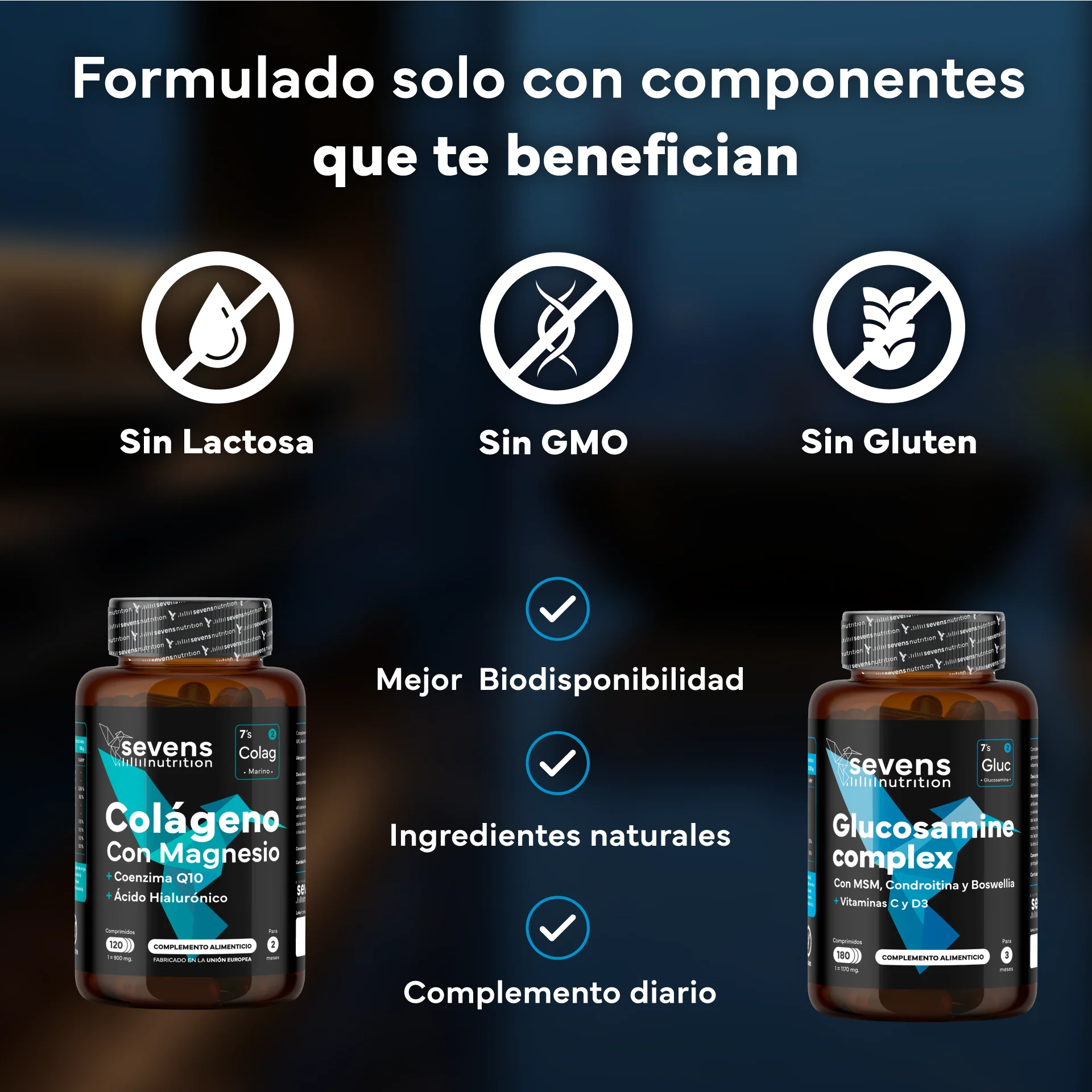 Colágeno Marino Con Magnesio + Glucosamina Condroitina Msm 6en1. Sevens Nutrition. Cuidado Articular, Óseo Y Cutáneo - Image 4