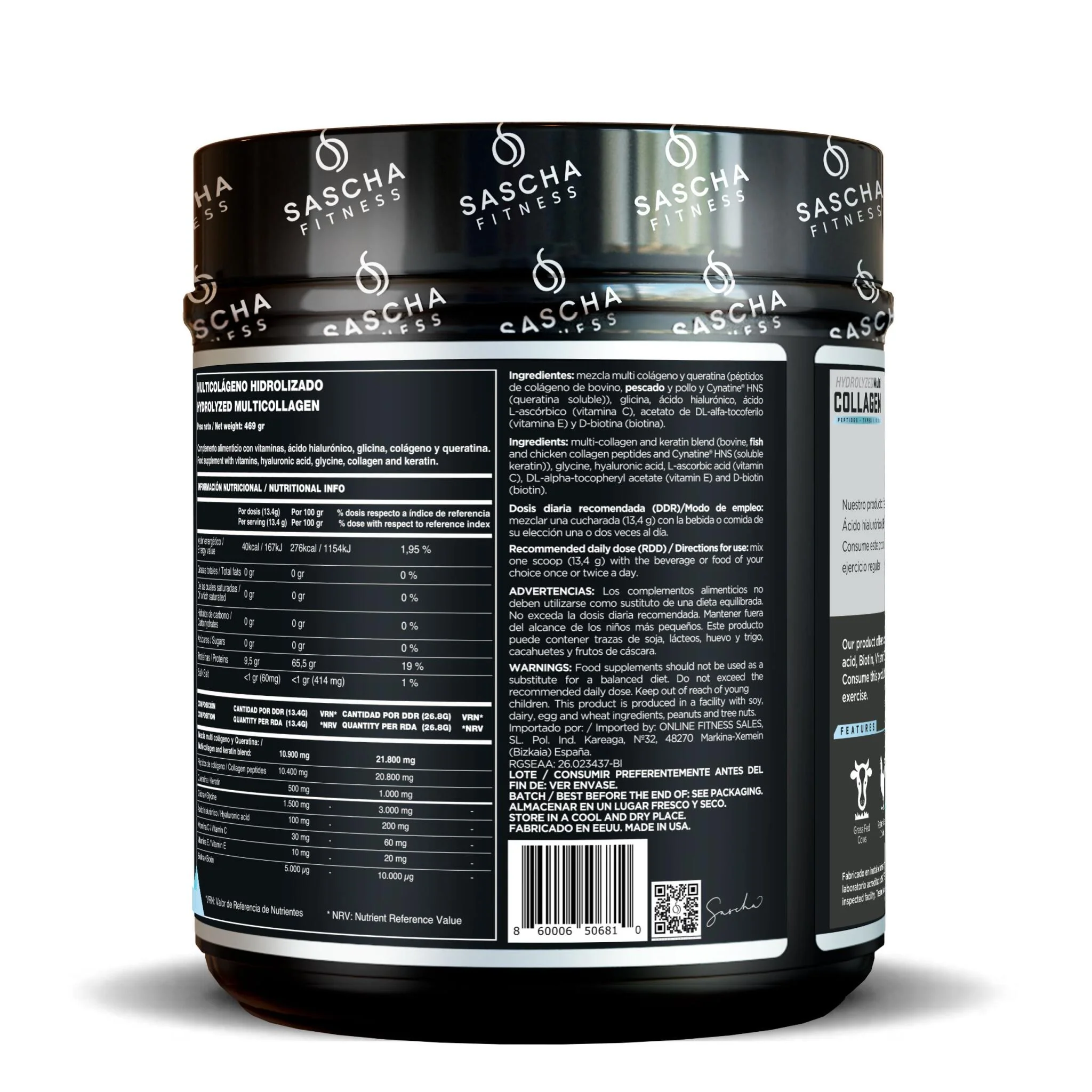 Colágeno Multi Hidrolizado Sin Sabor- Sascha Fitness España - Image 4