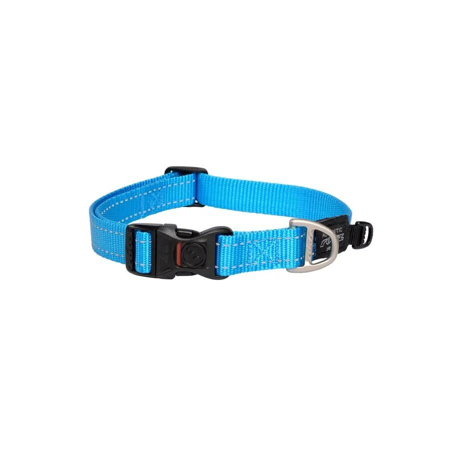 Collar Para Perro, Modelo Classic De Rogz Color Turquesa. Talla Xxl (63-70kg)