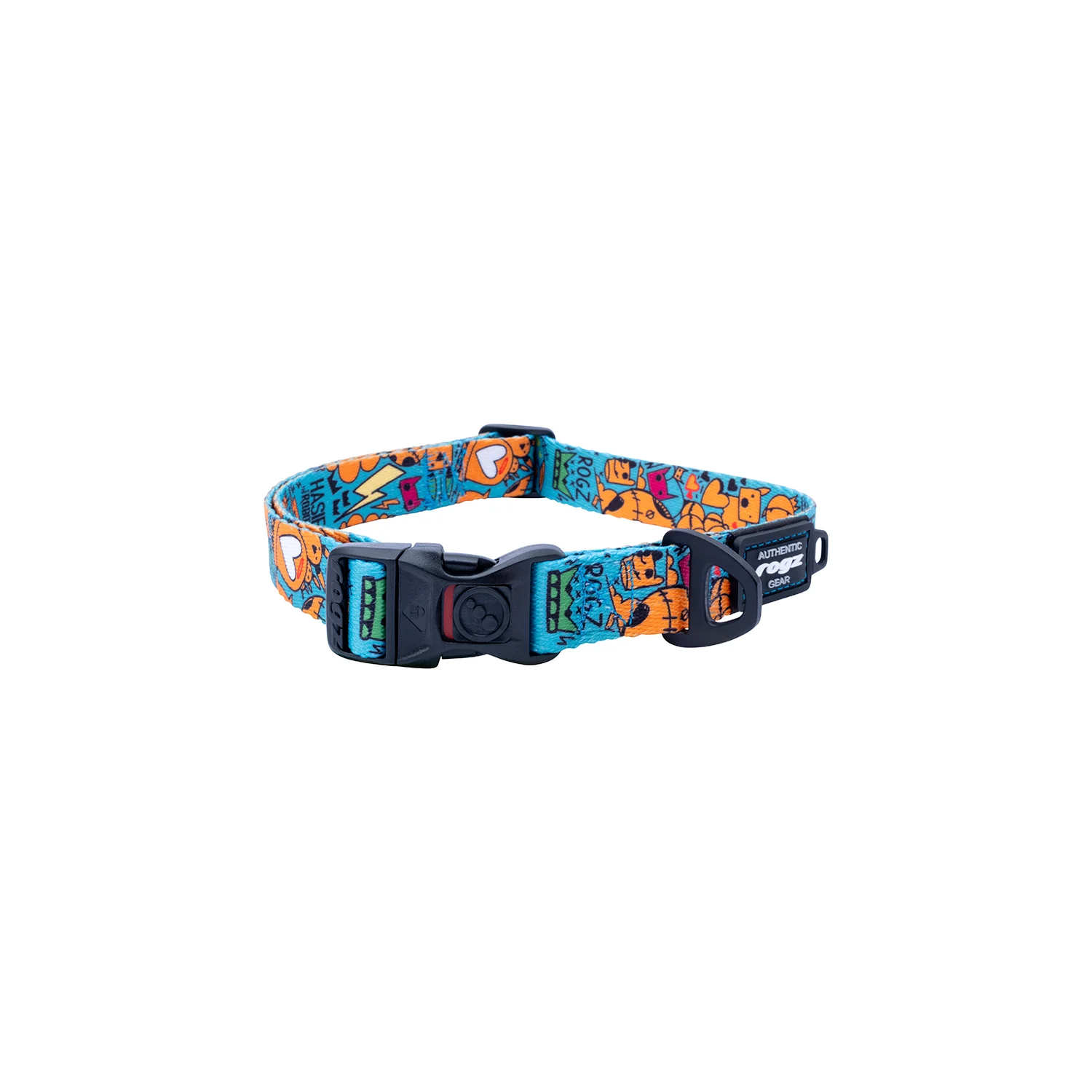 Collar Para Perro, Modelo Fusion De Rogz, Estampado Graffiti Azules. Talla L (21-40kg) - Image 3