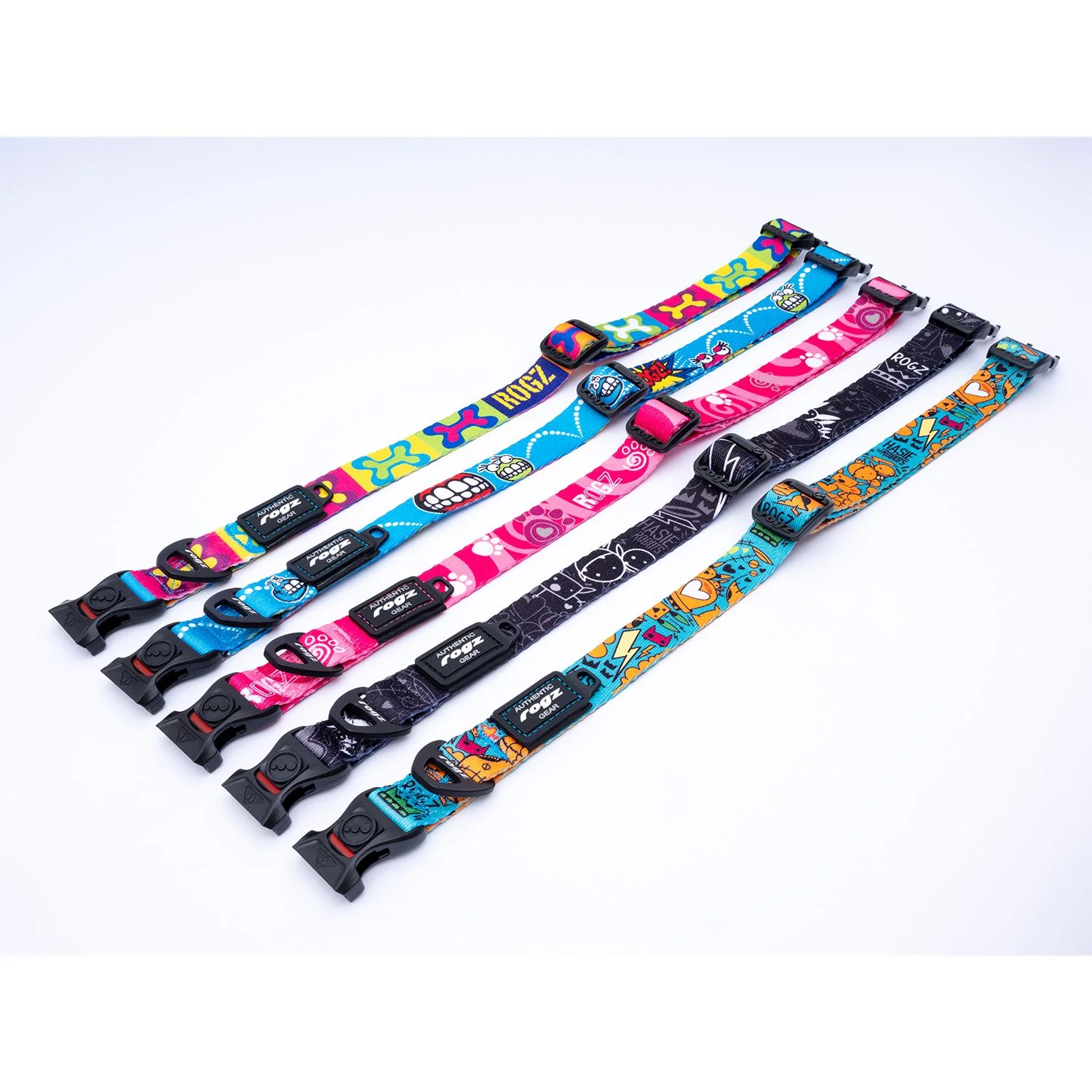 Collar Para Perro, Modelo Fusion De Rogz, Estampado Graffiti Azules. Talla M (12-22kg) - Image 5