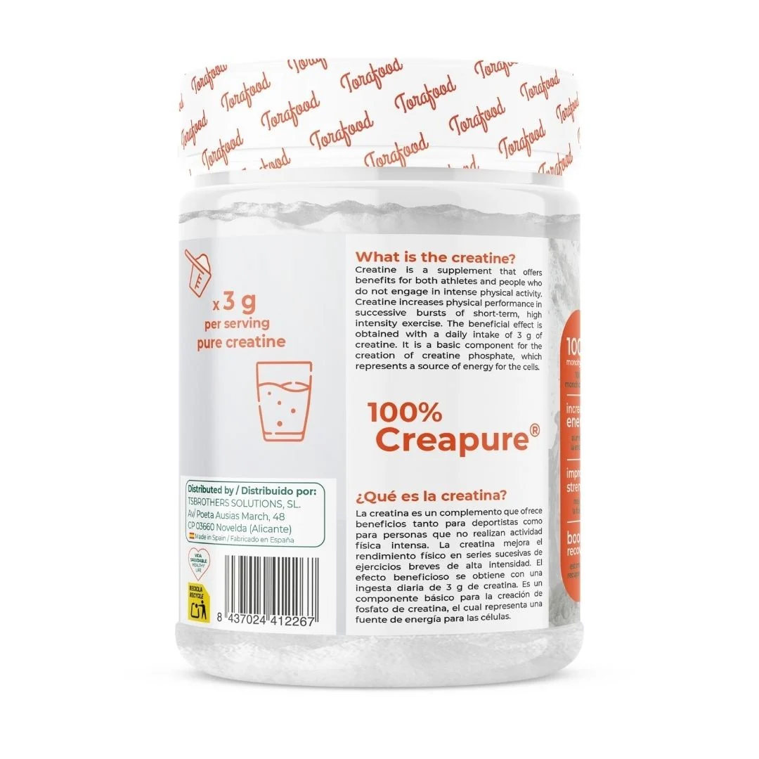 Creatina Creapure Neutra Torafood 300g - Image 3