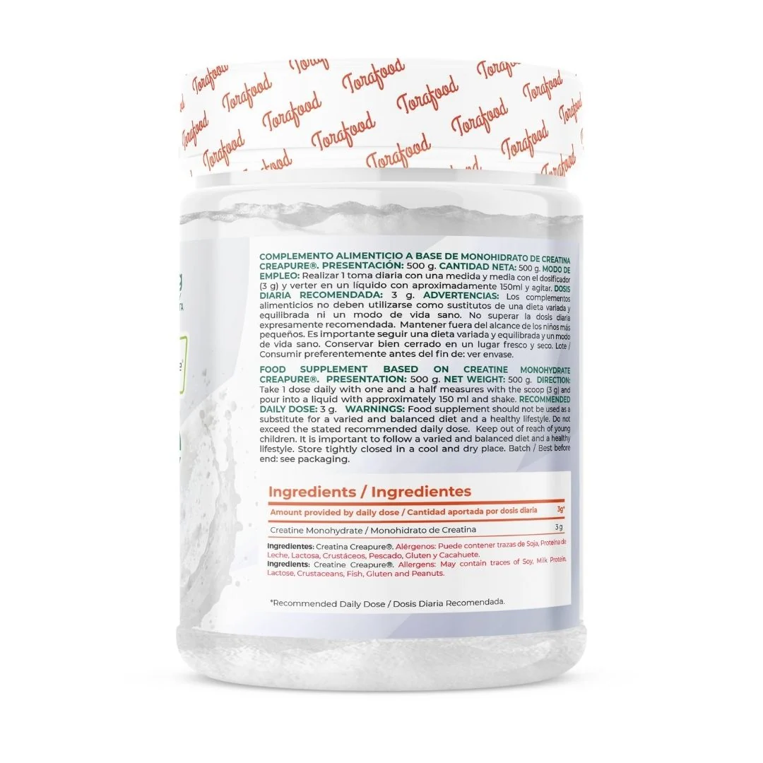 Creatina Creapure Neutra Torafood 500g - Image 3