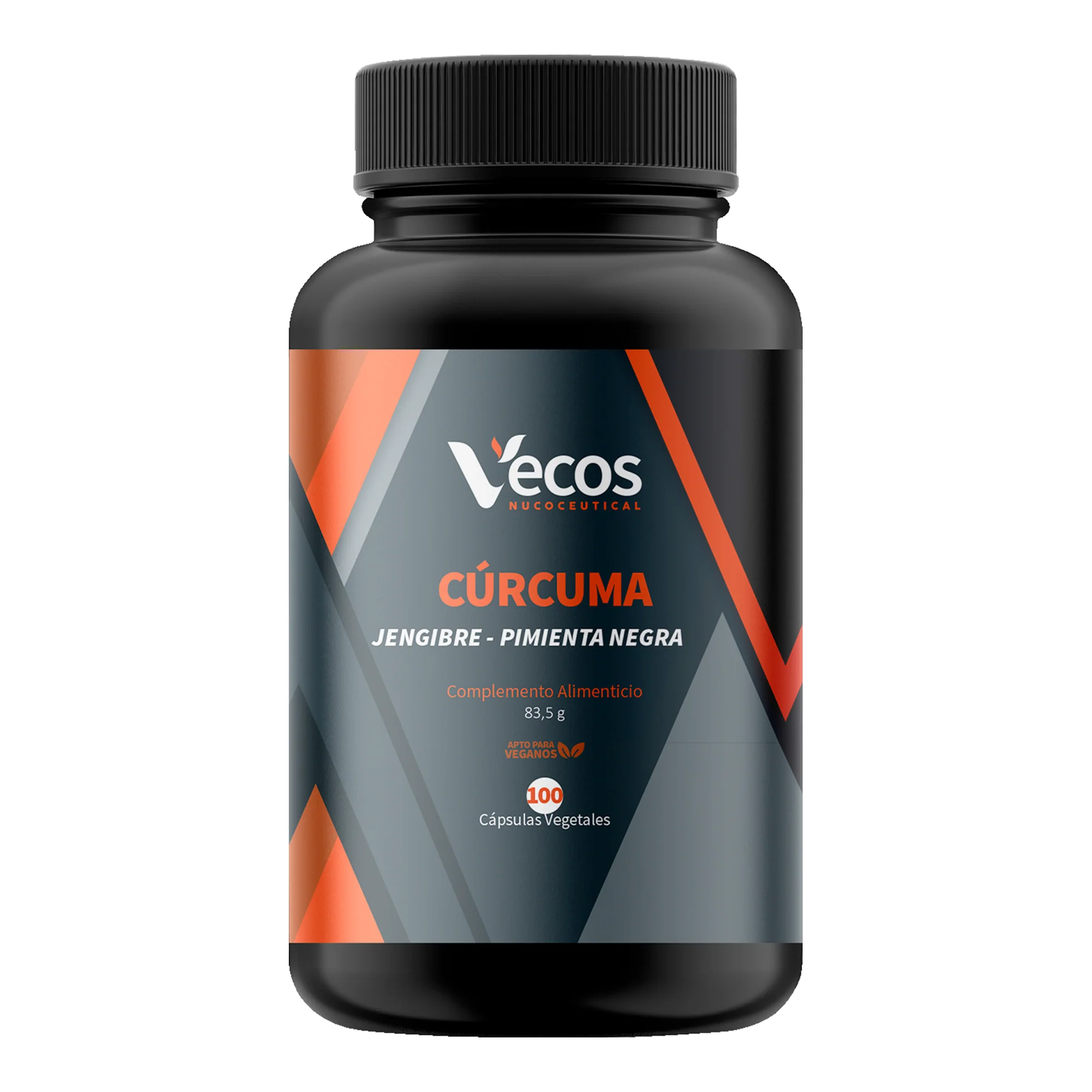 Cúrcuma 600 Mg + Jengibre Vecos 100 Cápsulas | Digestión, Articulaciones Y Absorción Mejorada | Con Piperina