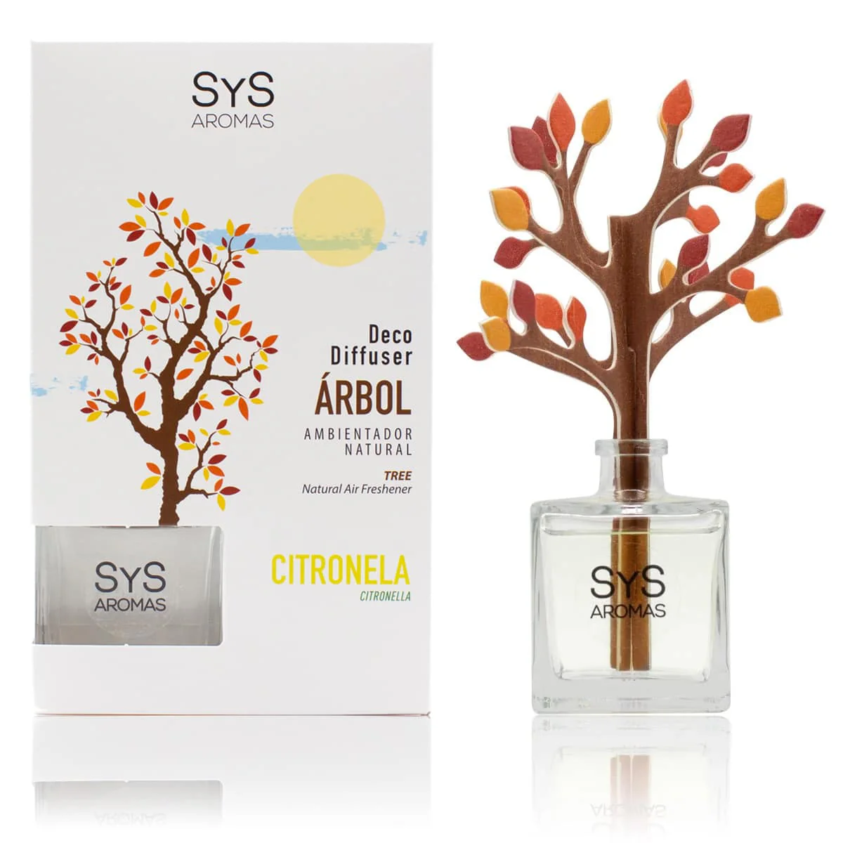 Difusor Árbol Citronela 90 Ml | Aroma Natural Antimosquitos | Ambientador Decorativo | Protección Fresca