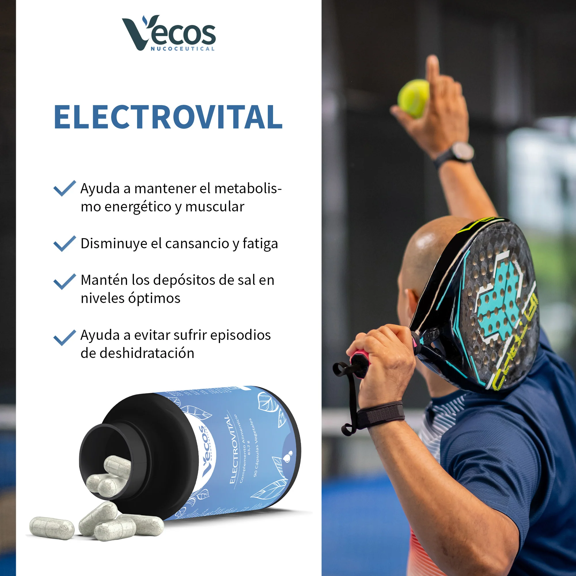 Electrovital Sales Minerales Vecos 90 Cápsulas | Electrolitos Sin Azúcar - Image 4