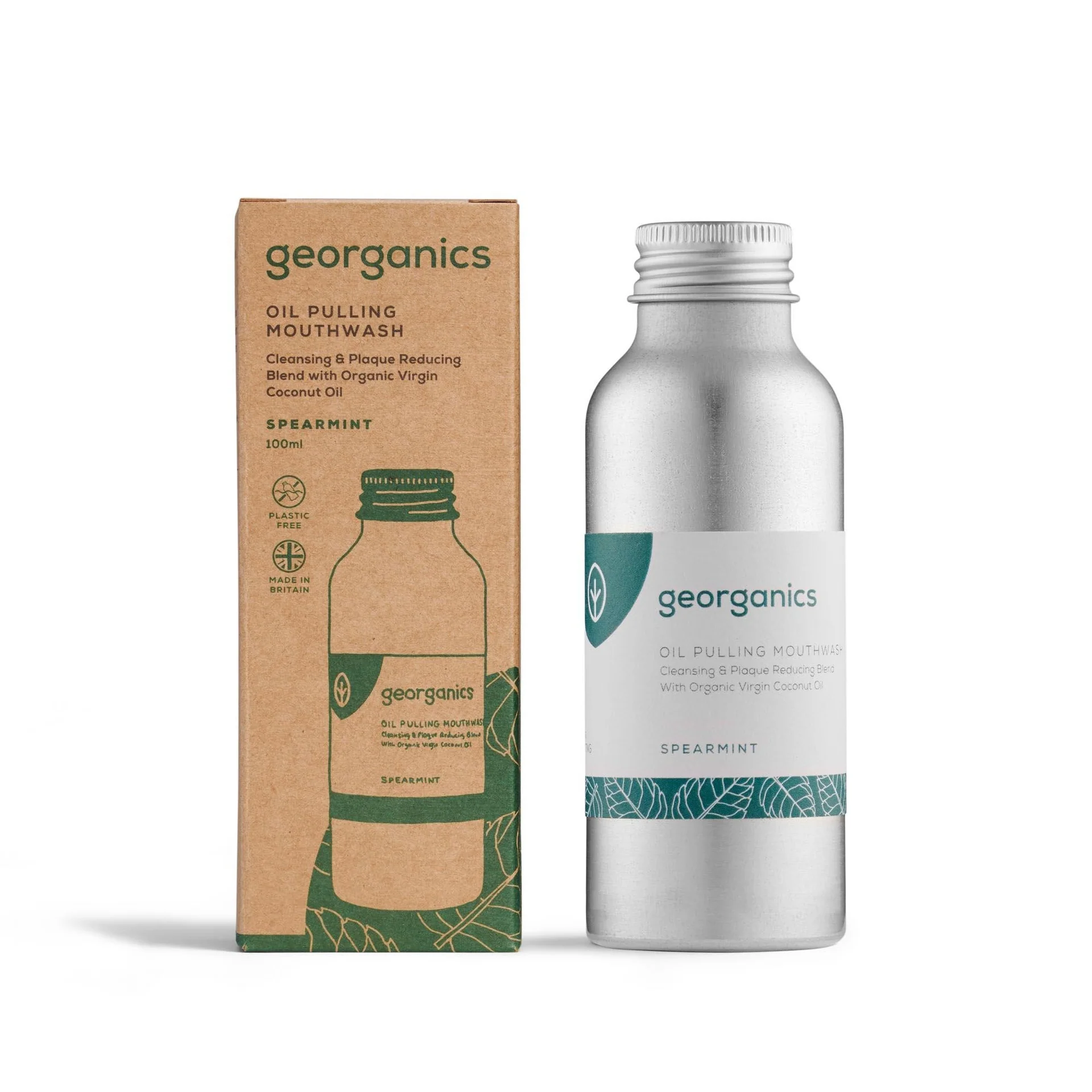 Enjuague Bucal con Aceite de Coco y Menta Envase aluminio Georganics  100 ml - Image 2