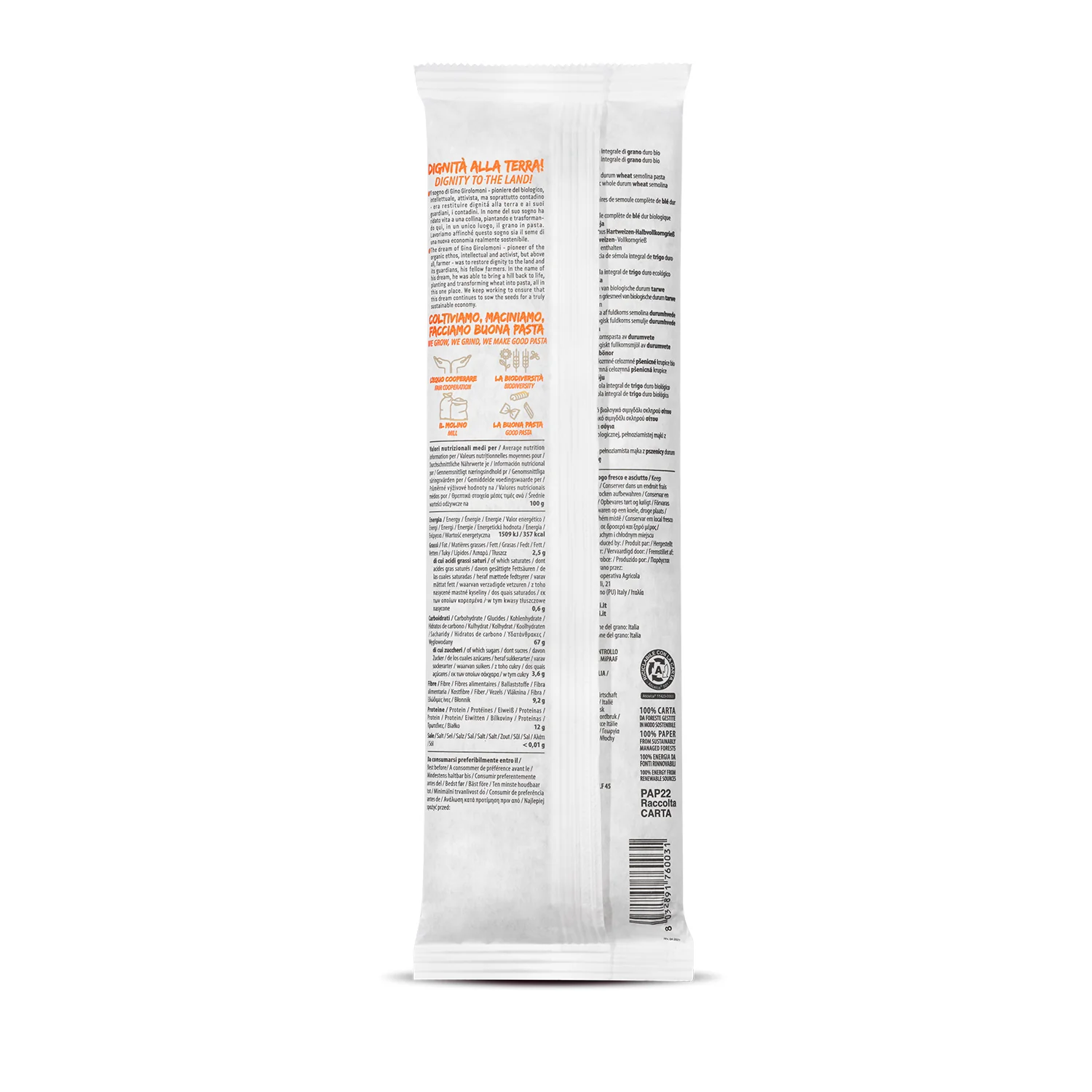 Espagueti integral bio Girolomoni 500gr - Image 2