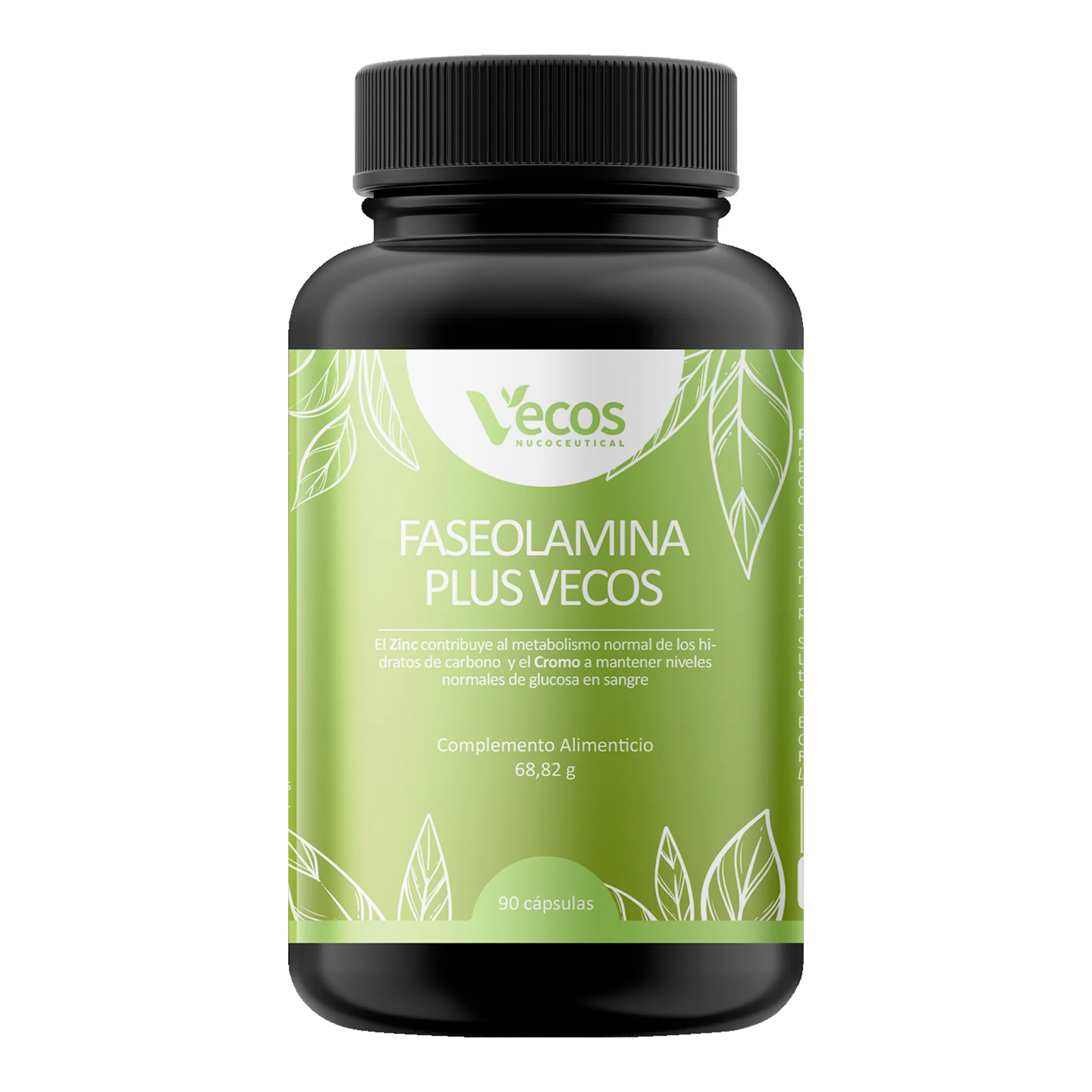 Faseolamina Plus 2400 Mg Vecos 90 Cápsulas | Bloqueador De Carbohidratos Y De Apetito | Con Banaba Y Cromo