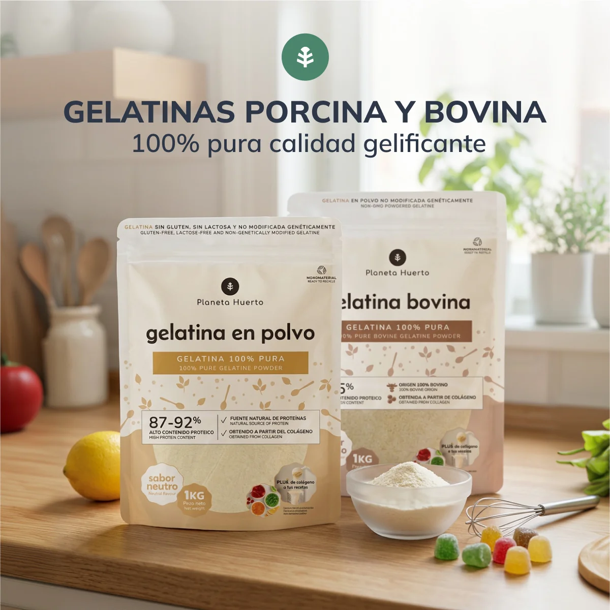 Gelatina Bovina neutra en polvo fuente de colágeno Planeta Huerto 1 Kg - Image 6