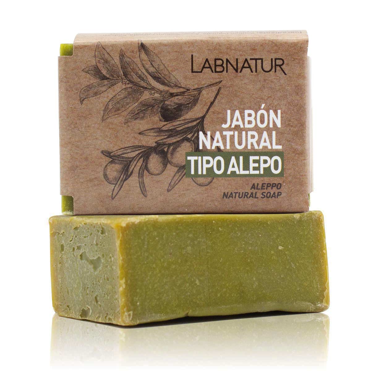 Jabón De Alepo Labnatur 100 G | Aceite De Oliva Y Laurel | Piel Sensible | Natural Y Tradicional